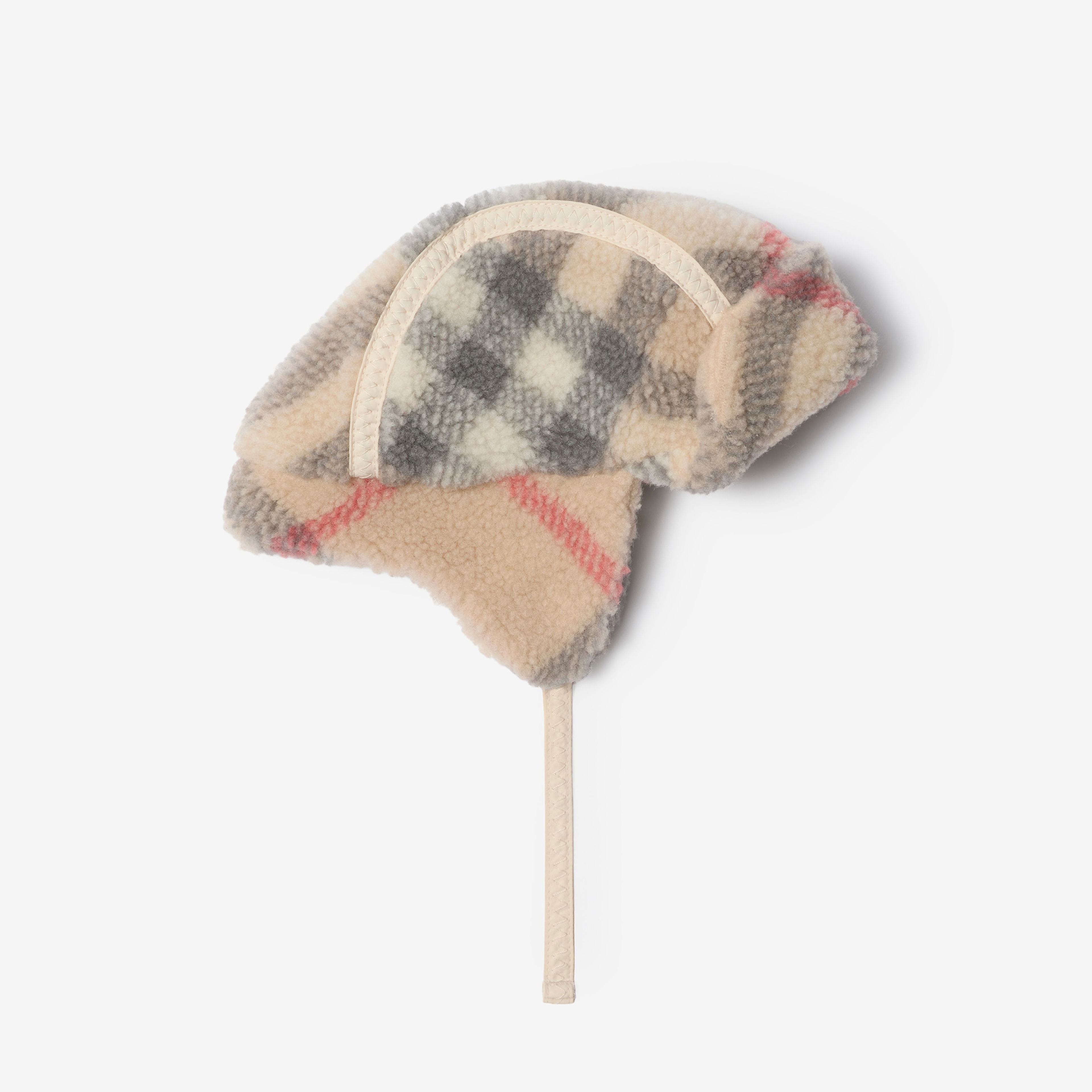 Burberry Turner Fleece Trapper Çocuk Bej Şapka