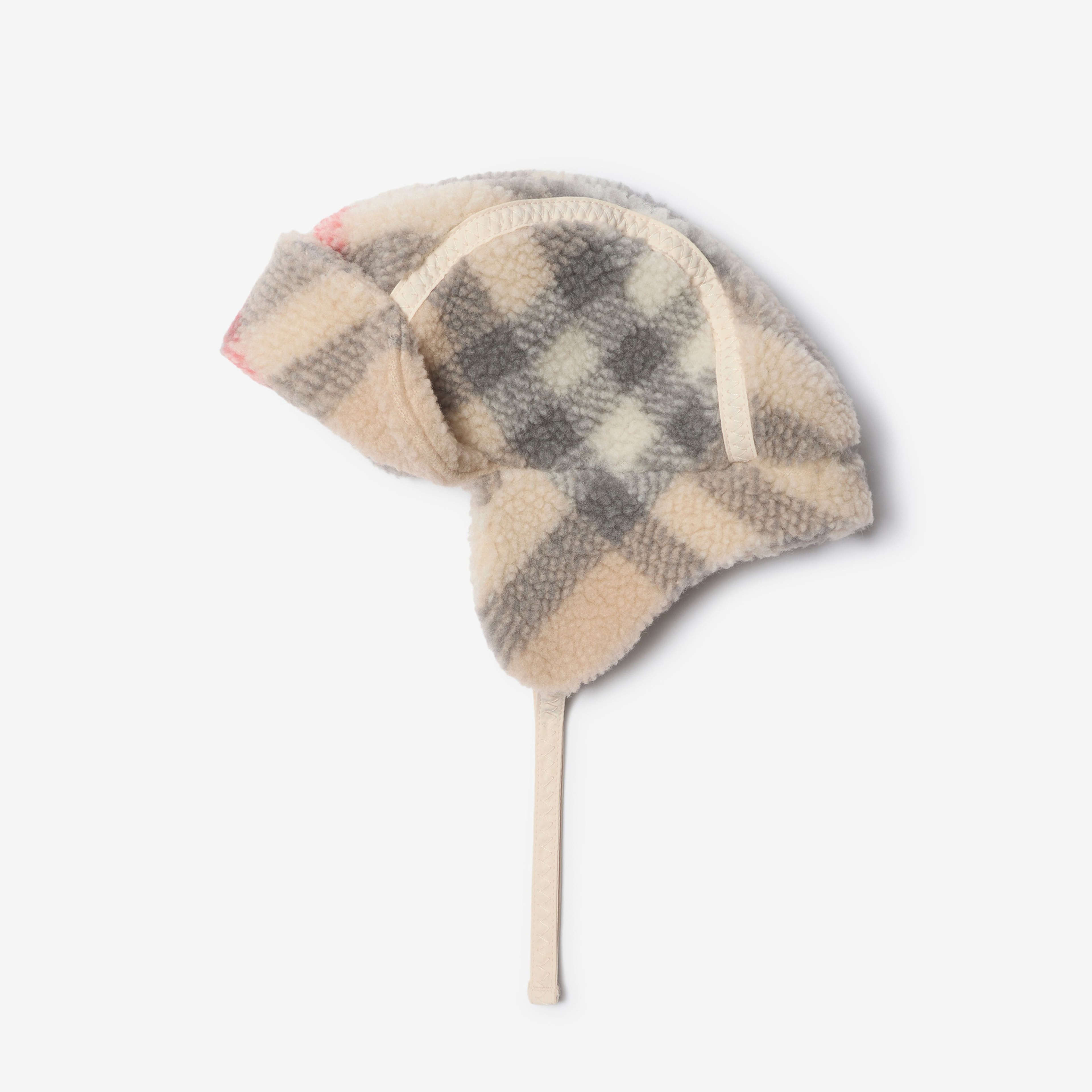 Burberry Turner Fleece Trapper Çocuk Bej Şapka