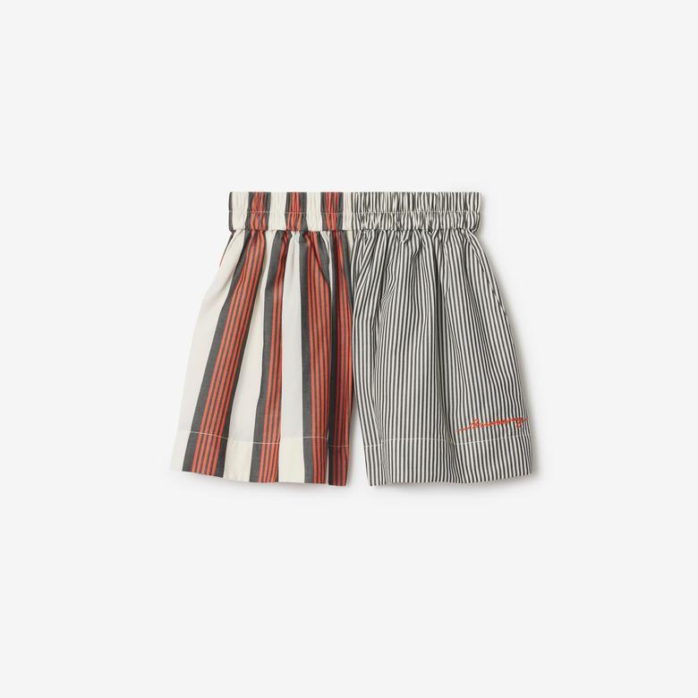 Burberry Marcy Striped Cotton Çocuk Renkli Şort