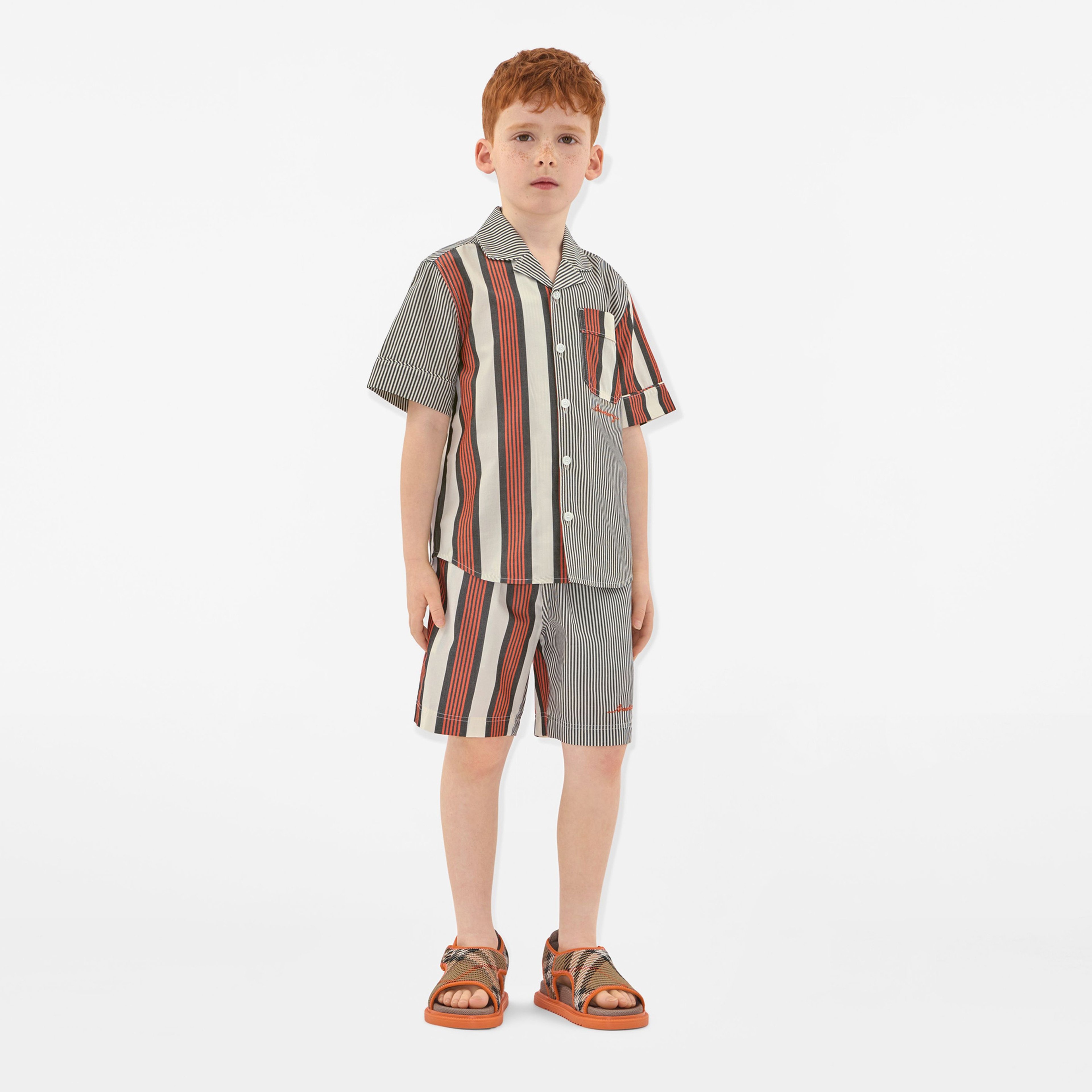 Burberry Felix Striped Cotton Çocuk Renkli Şort