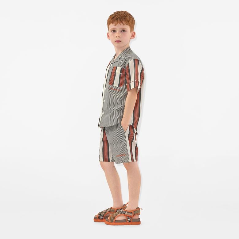 Burberry Xanadu Striped Cotton Çocuk Renkli Gömlek