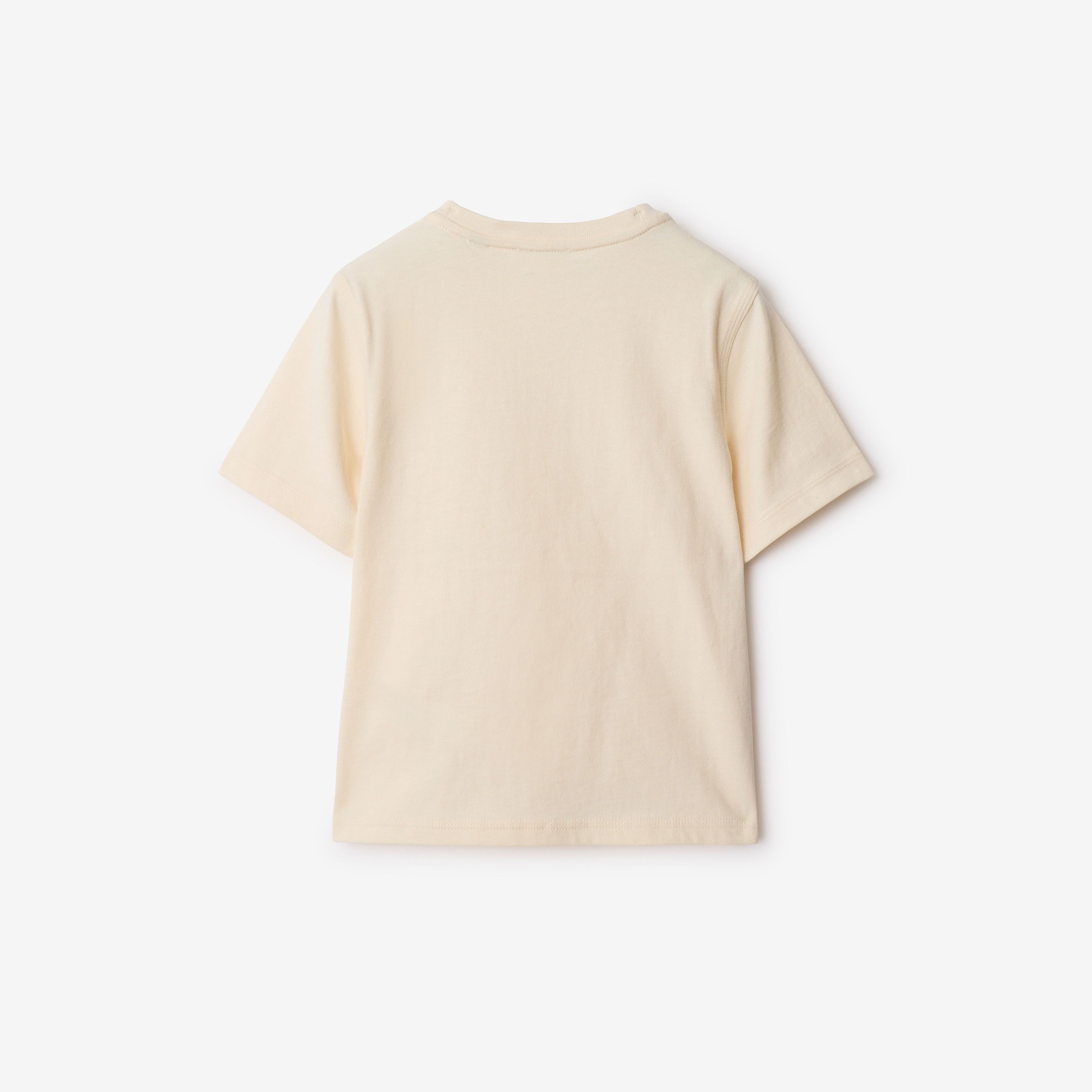 Burberry Cedar Logo Cotton Çocuk Krem T-Shirt