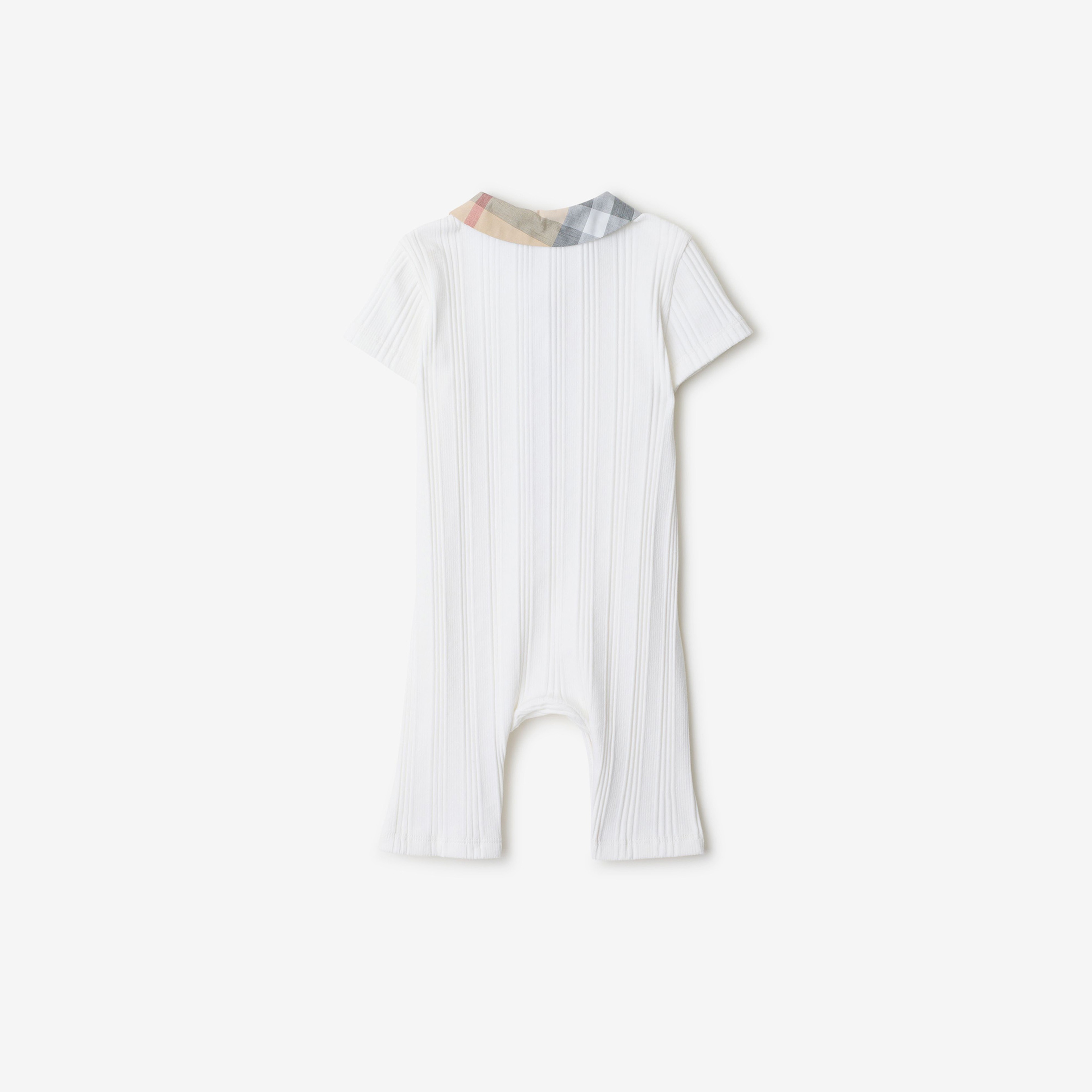 Burberry Jaxon Stretch Cotton Playsuit Çocuk Beyaz Tulum