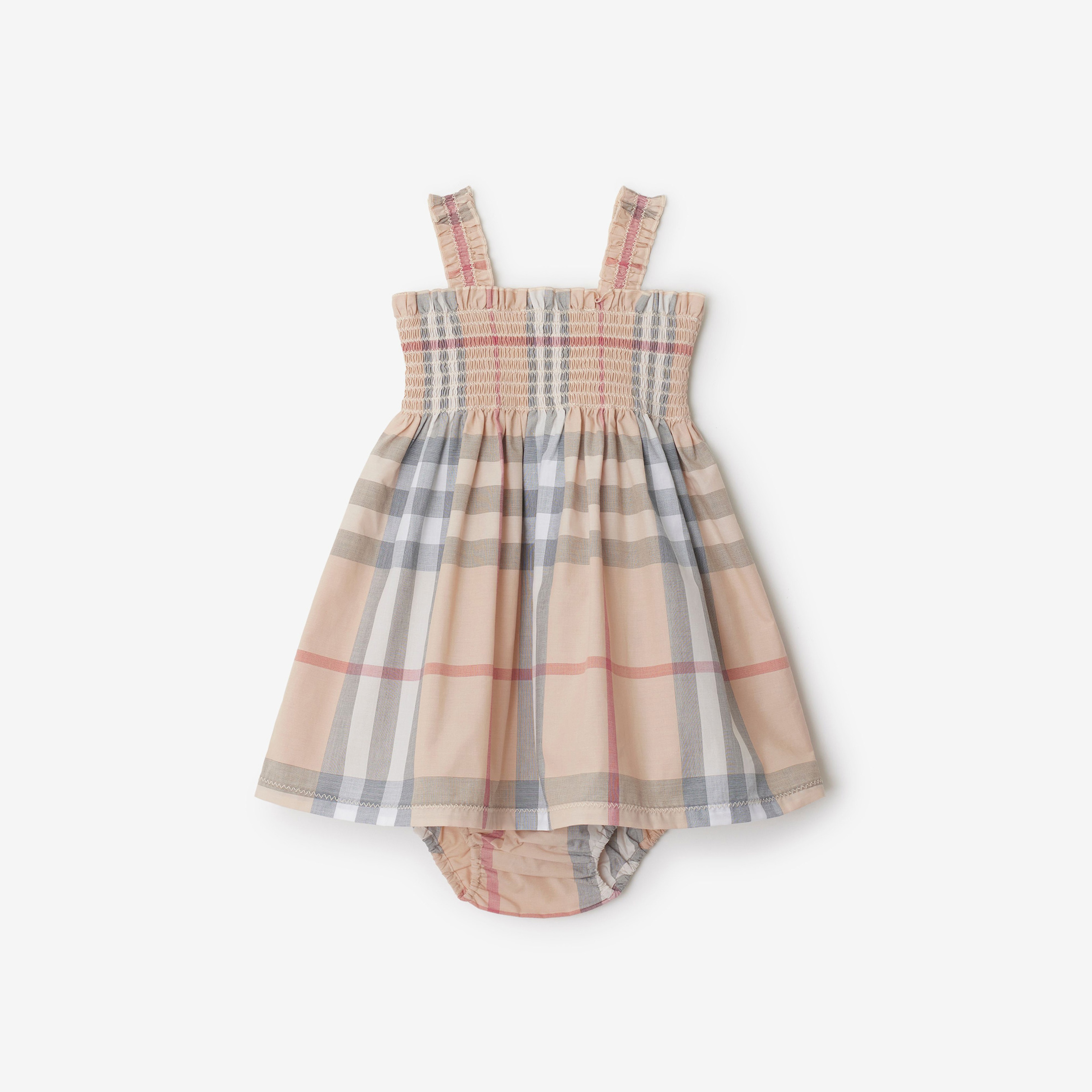 Burberry Tegan Cotton With Bloomers Çocuk Bej Elbise
