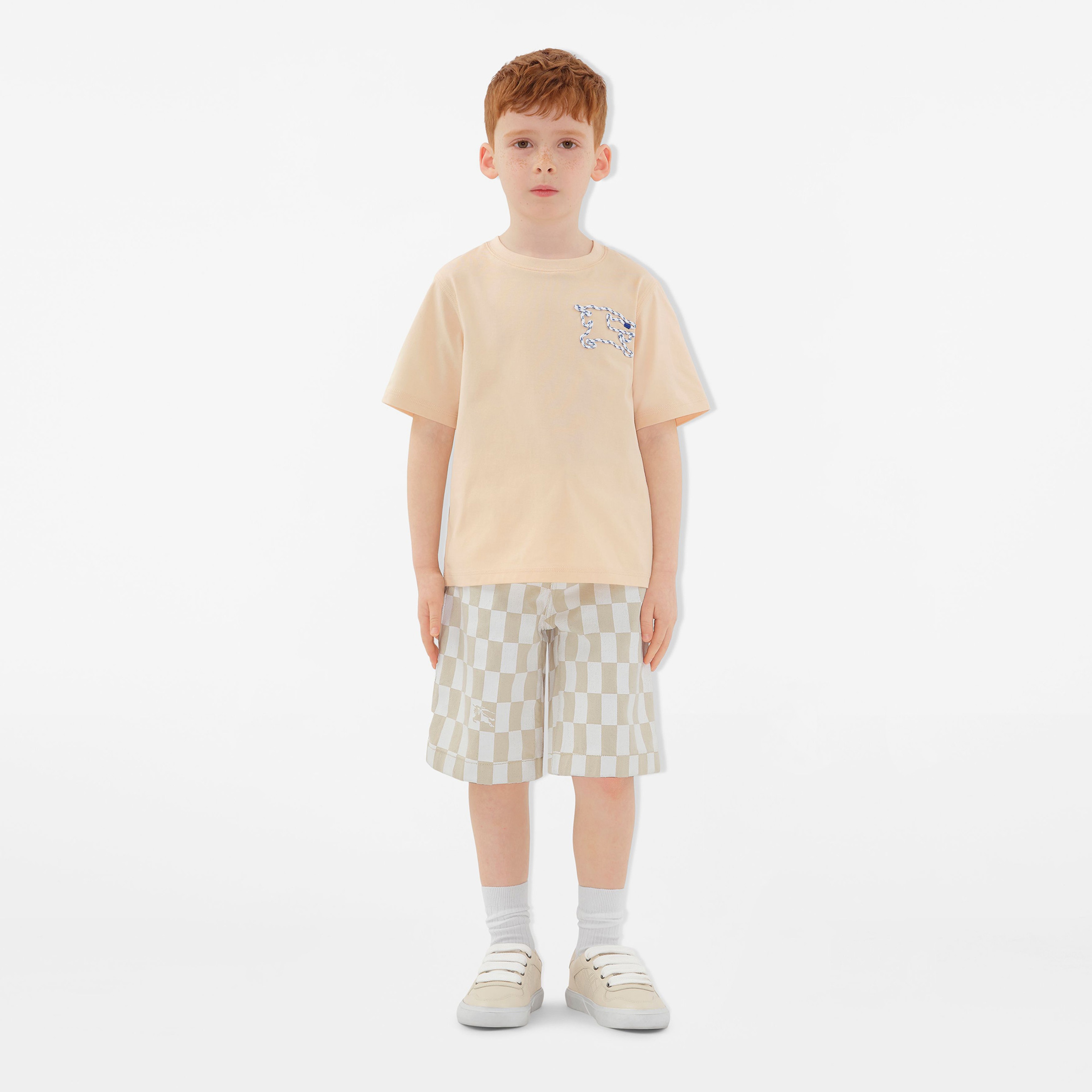 Burberry Cedar Rope Laces Cotton Çocuk Krem T-Shirt