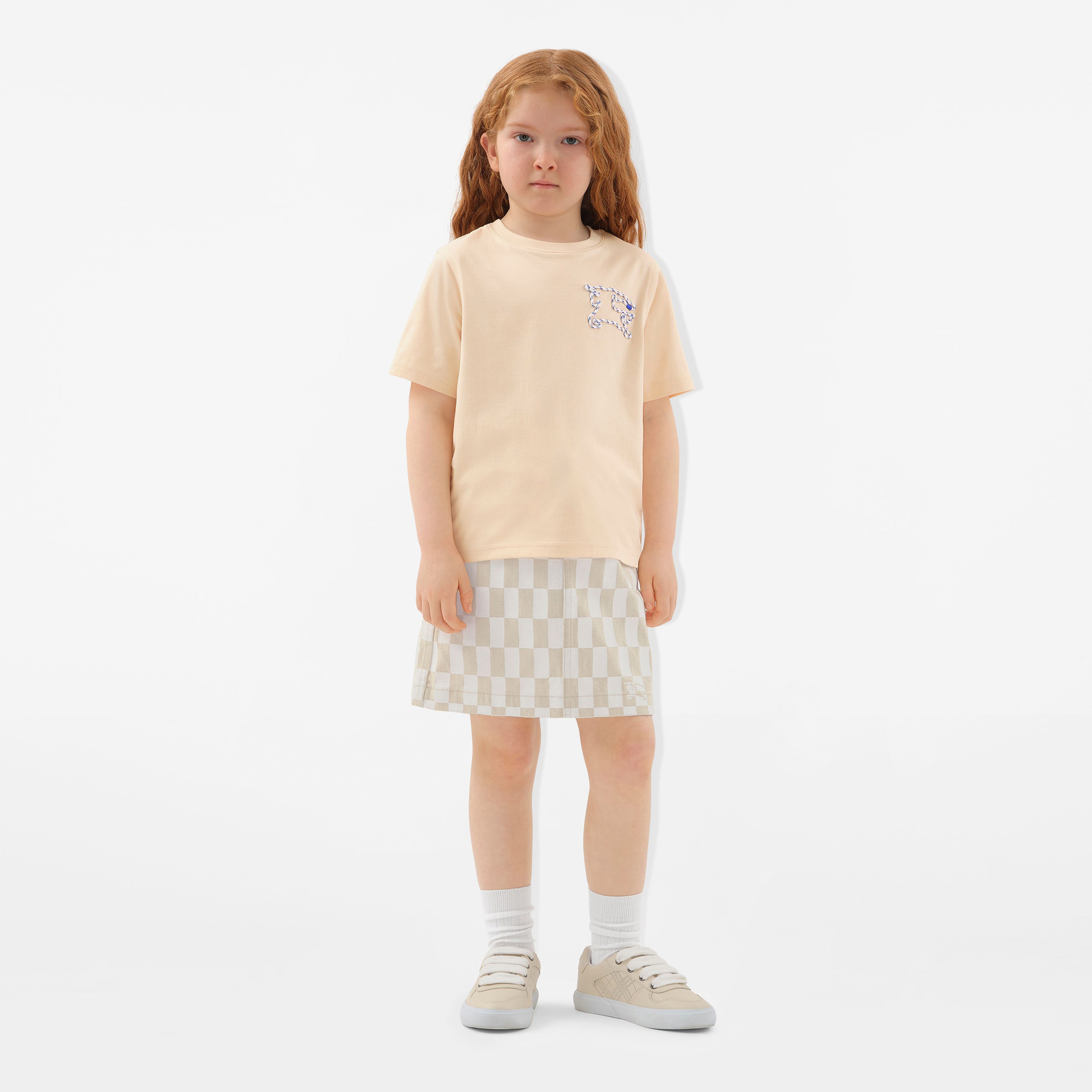 Burberry Cedar Rope Laces Cotton Çocuk Krem T-Shirt