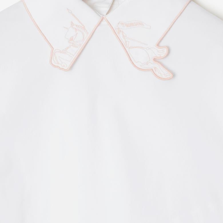 Burberry Cora Cotton Çocuk Beyaz Gömlek