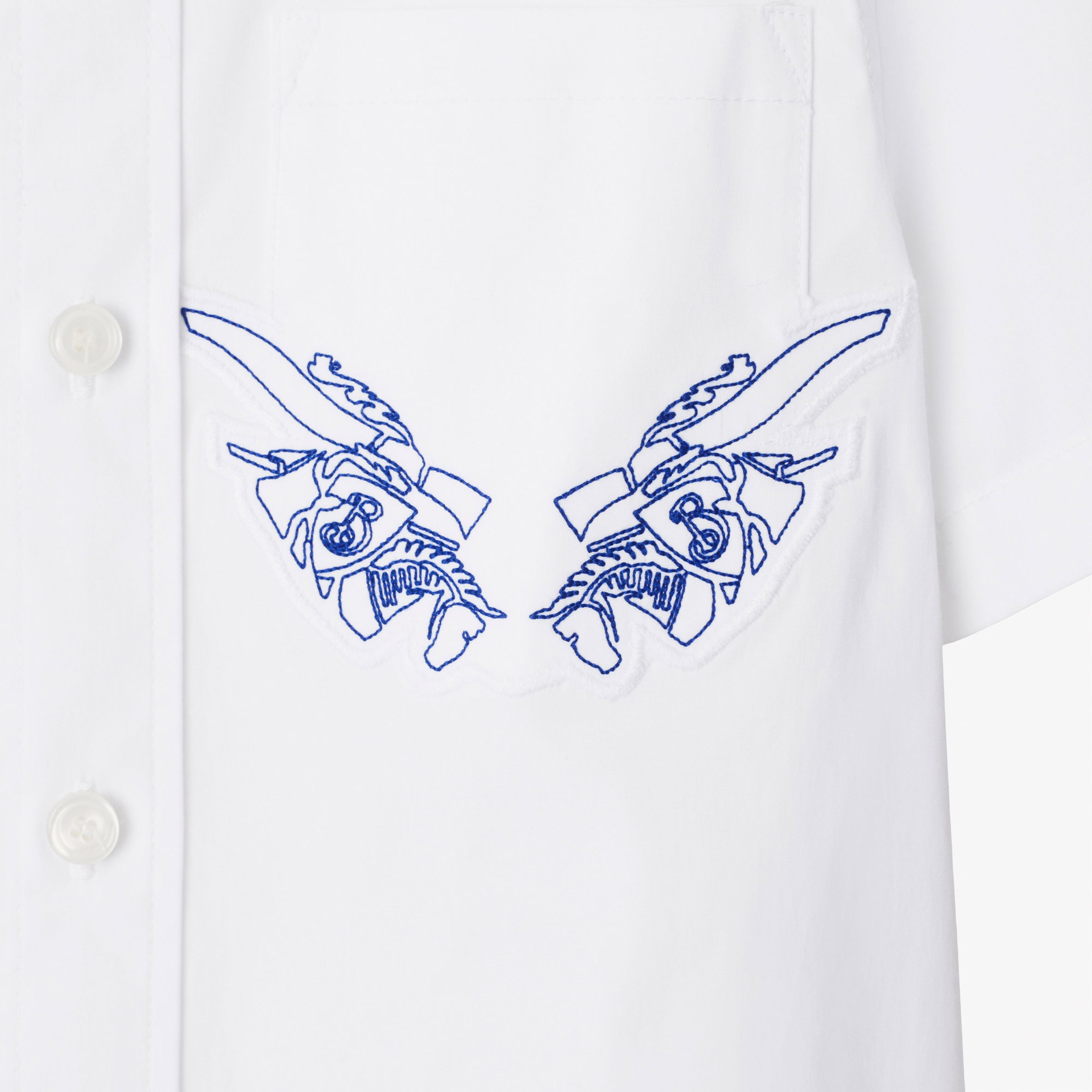 Burberry Owen Stretch Cotton Çocuk Beyaz Gömlek