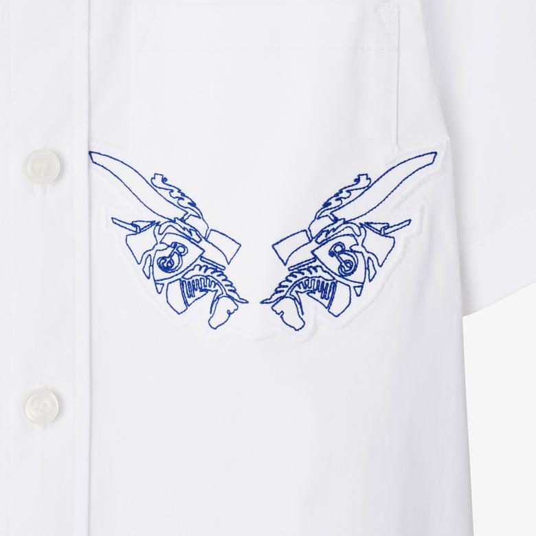 Burberry Owen Stretch Cotton Çocuk Beyaz Gömlek