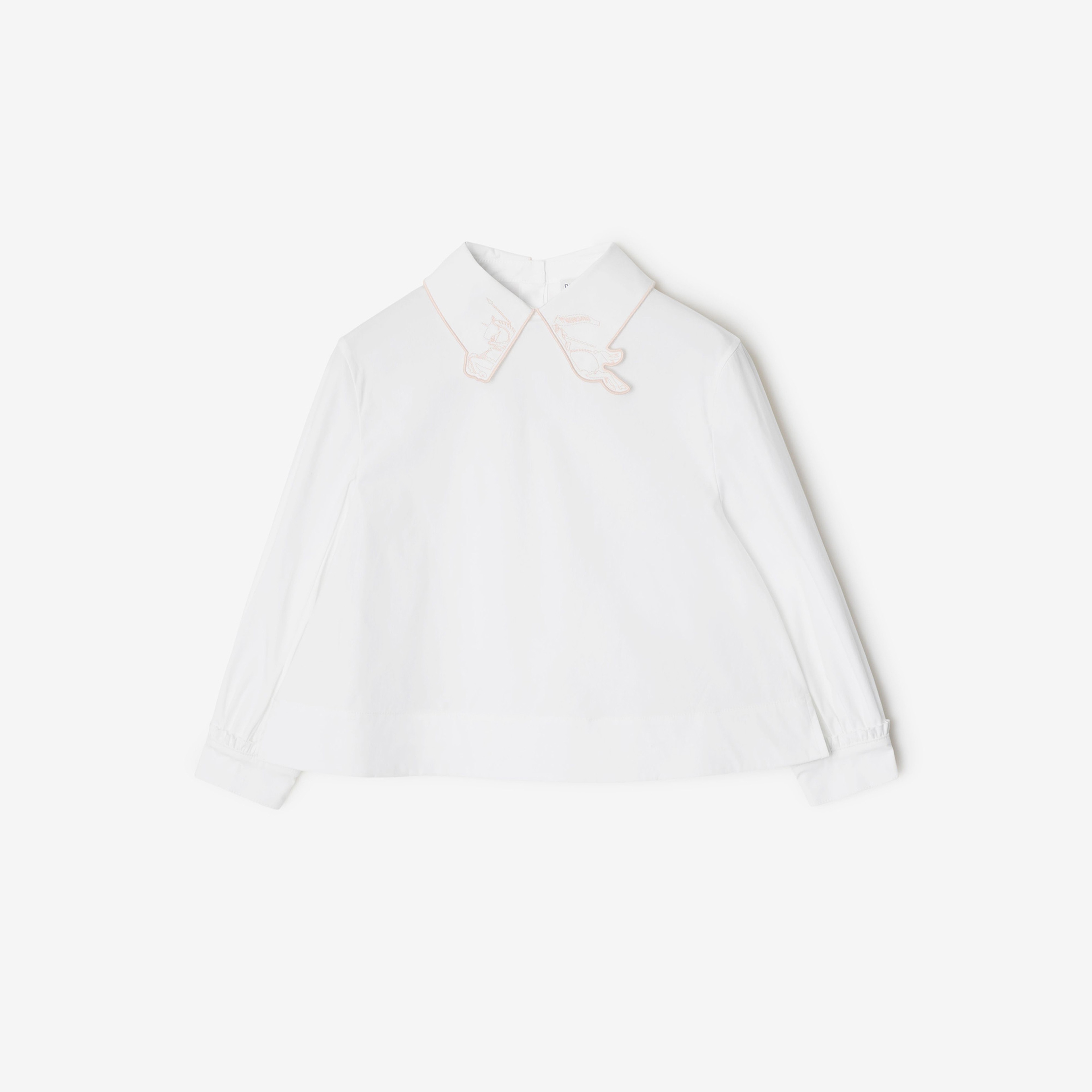 Burberry Cora Cotton Çocuk Beyaz Gömlek