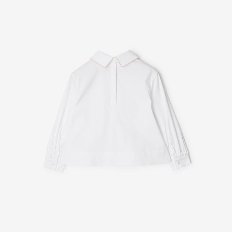 Burberry Cora Cotton Çocuk Beyaz Gömlek