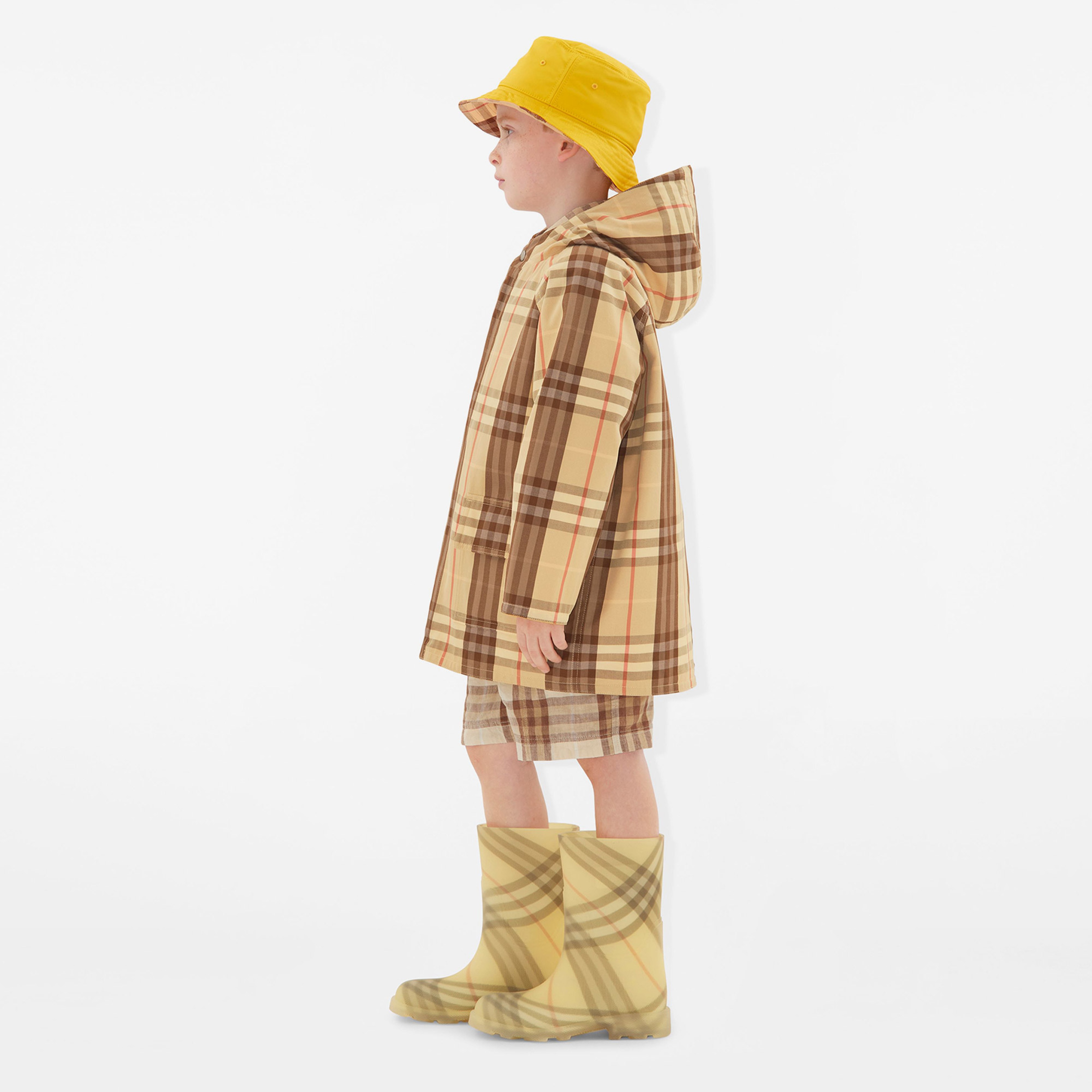 Burberry Emile Reversible Cotton Çocuk Sarı Mont