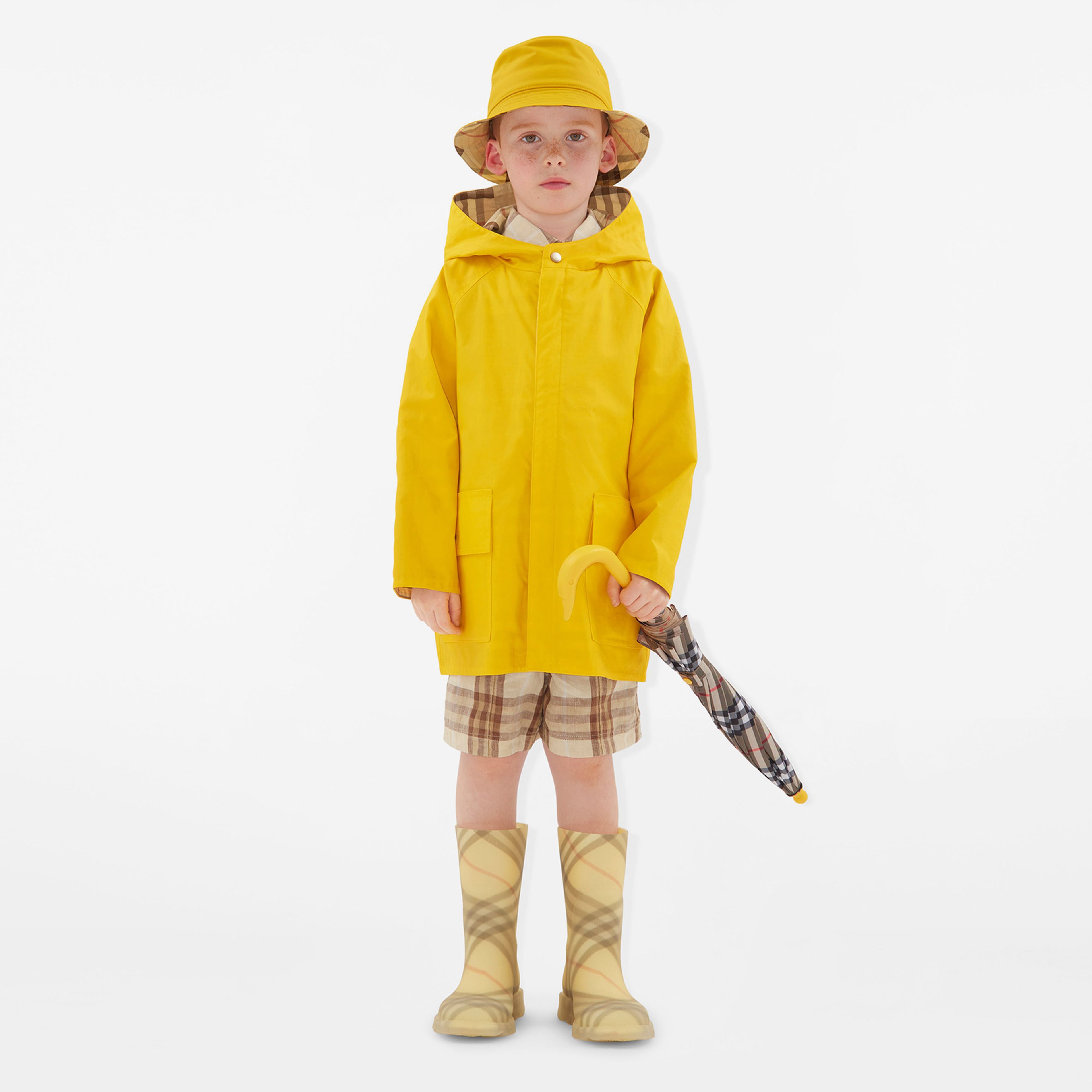 Burberry Emile Reversible Cotton Çocuk Sarı Mont