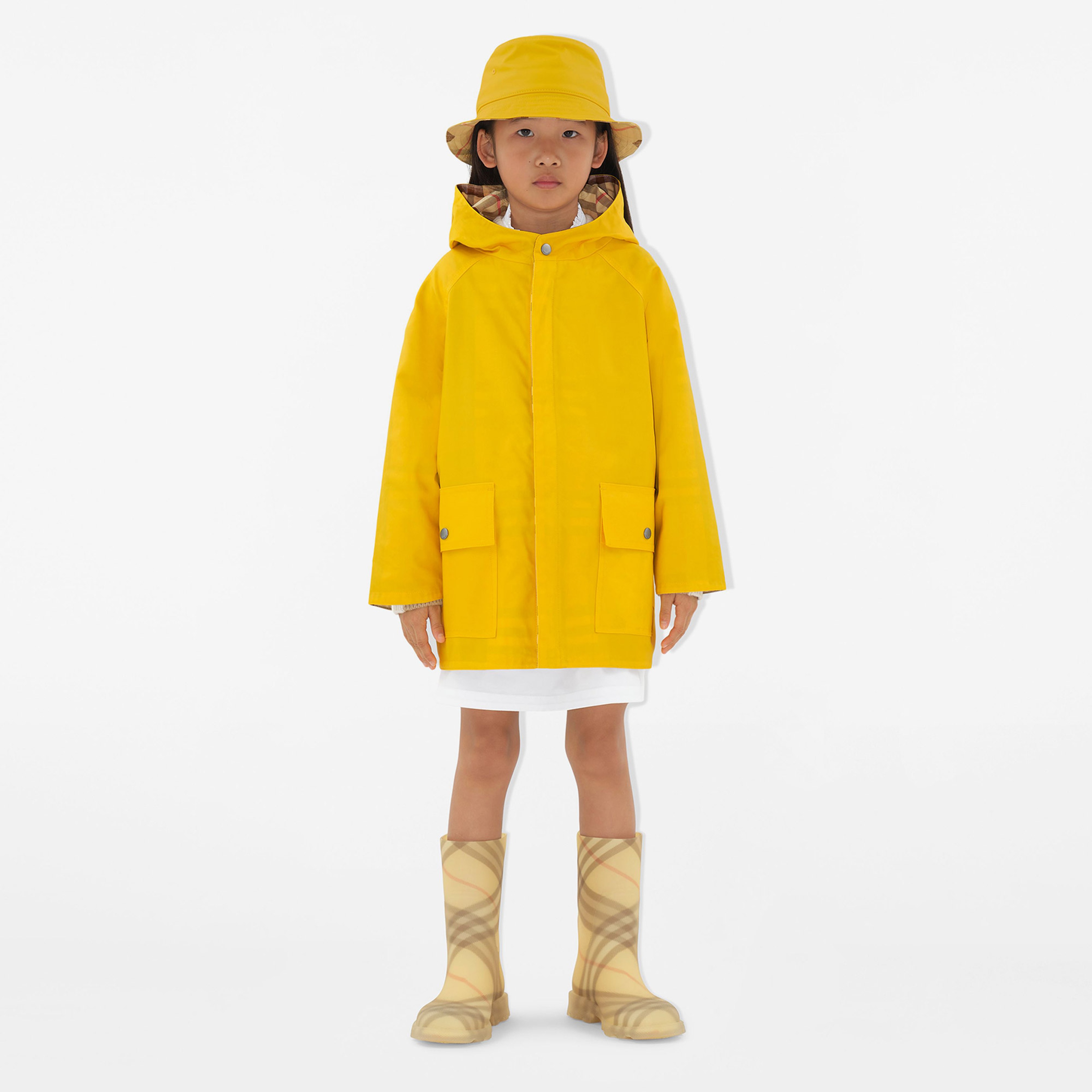 Burberry Emile Reversible Cotton Çocuk Sarı Mont