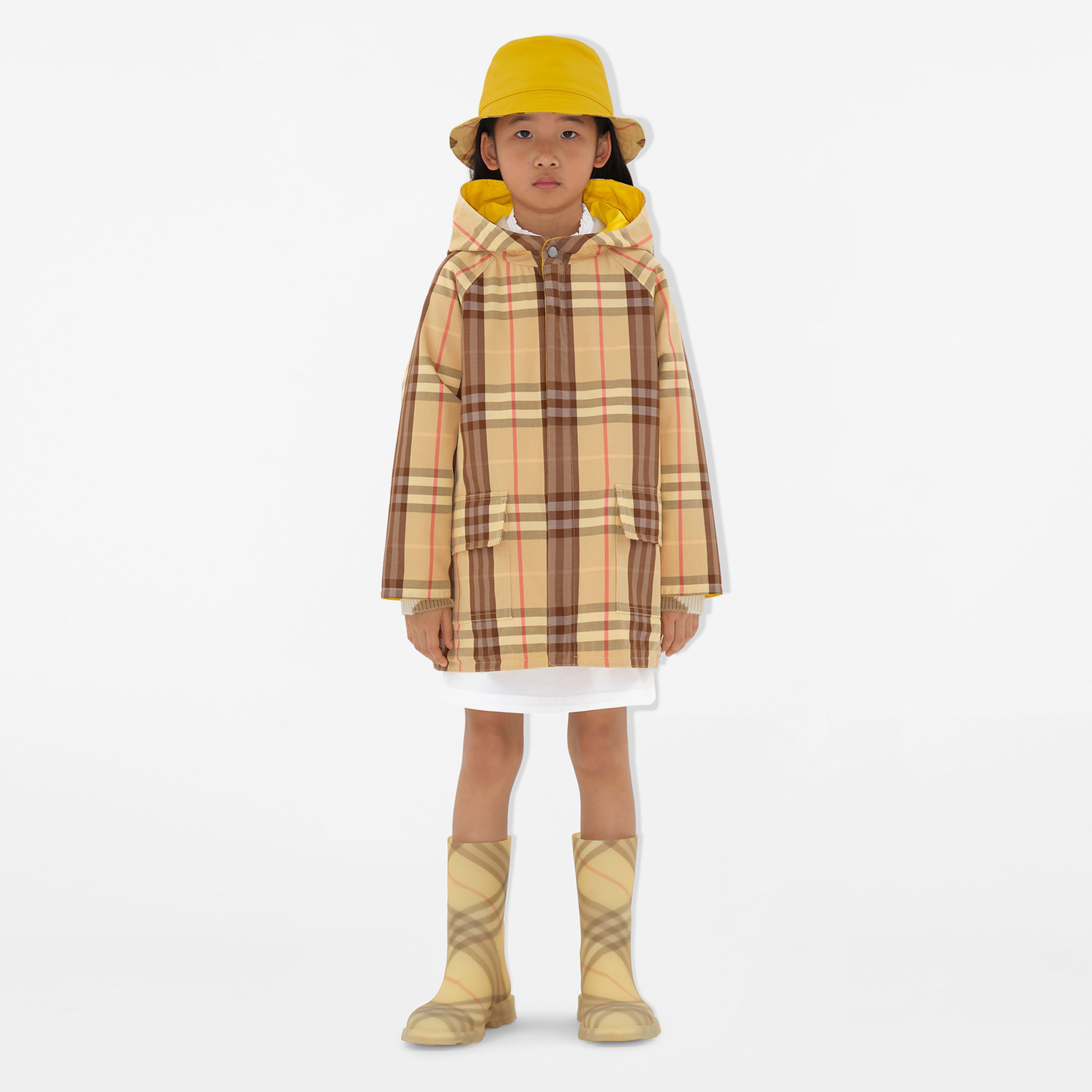 Burberry Emile Reversible Cotton Çocuk Sarı Mont