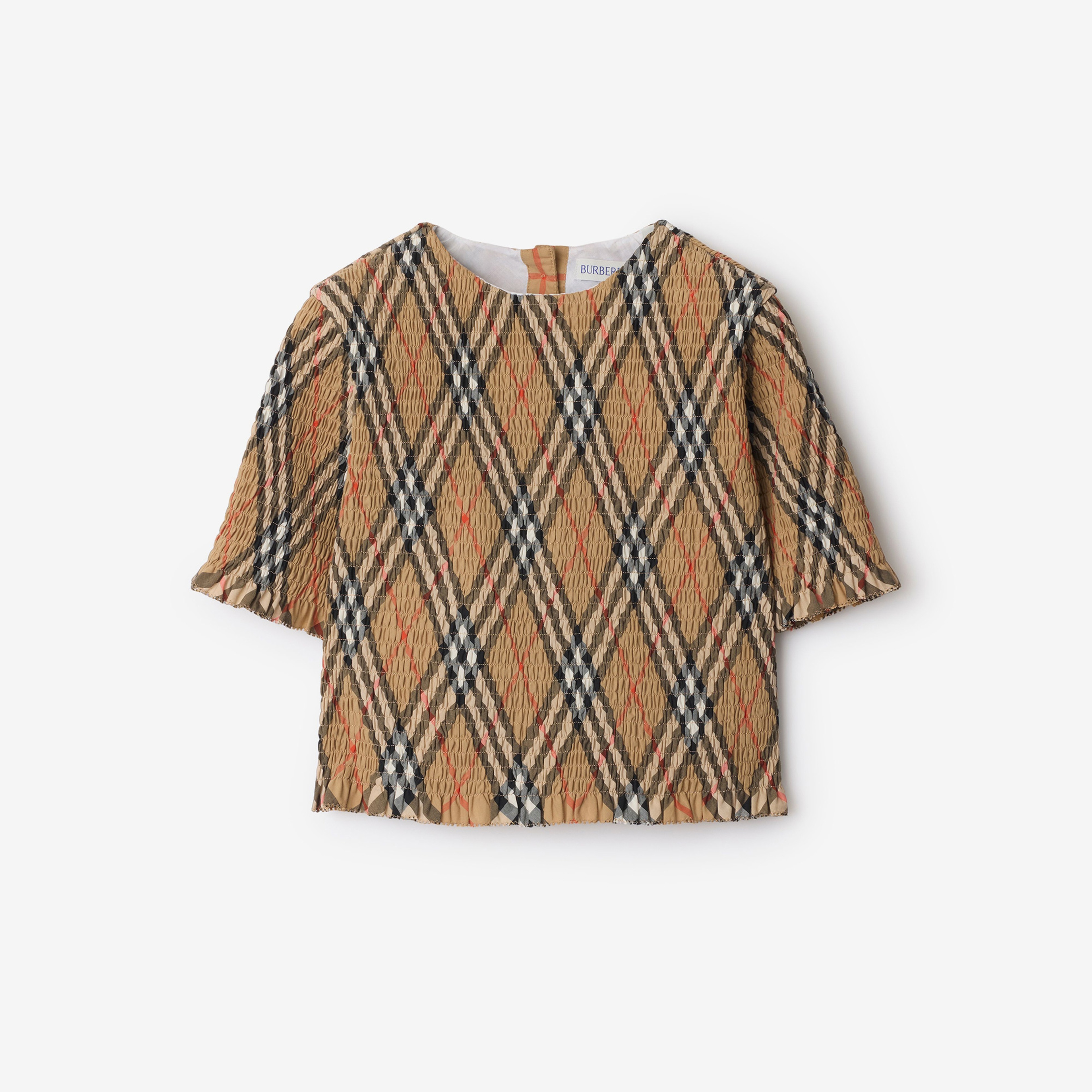 Burberry Madeline Cotton Top Çocuk Bej Gömlek