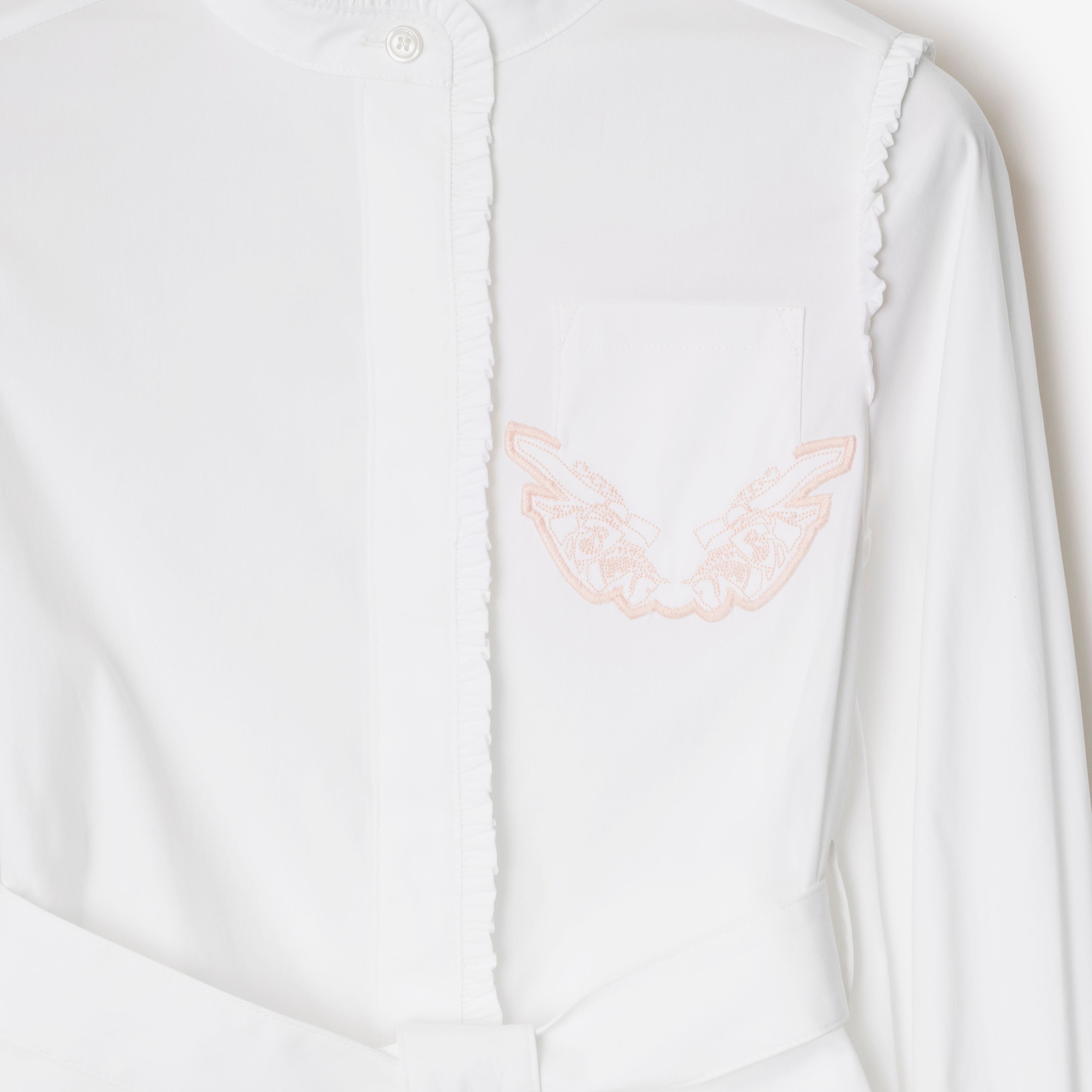 Burberry Nora Stretch Cotton Çocuk Beyaz Elbise