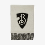 Burberry B Shield Yün Kaşmir Blend Kadın Beyaz Atkı