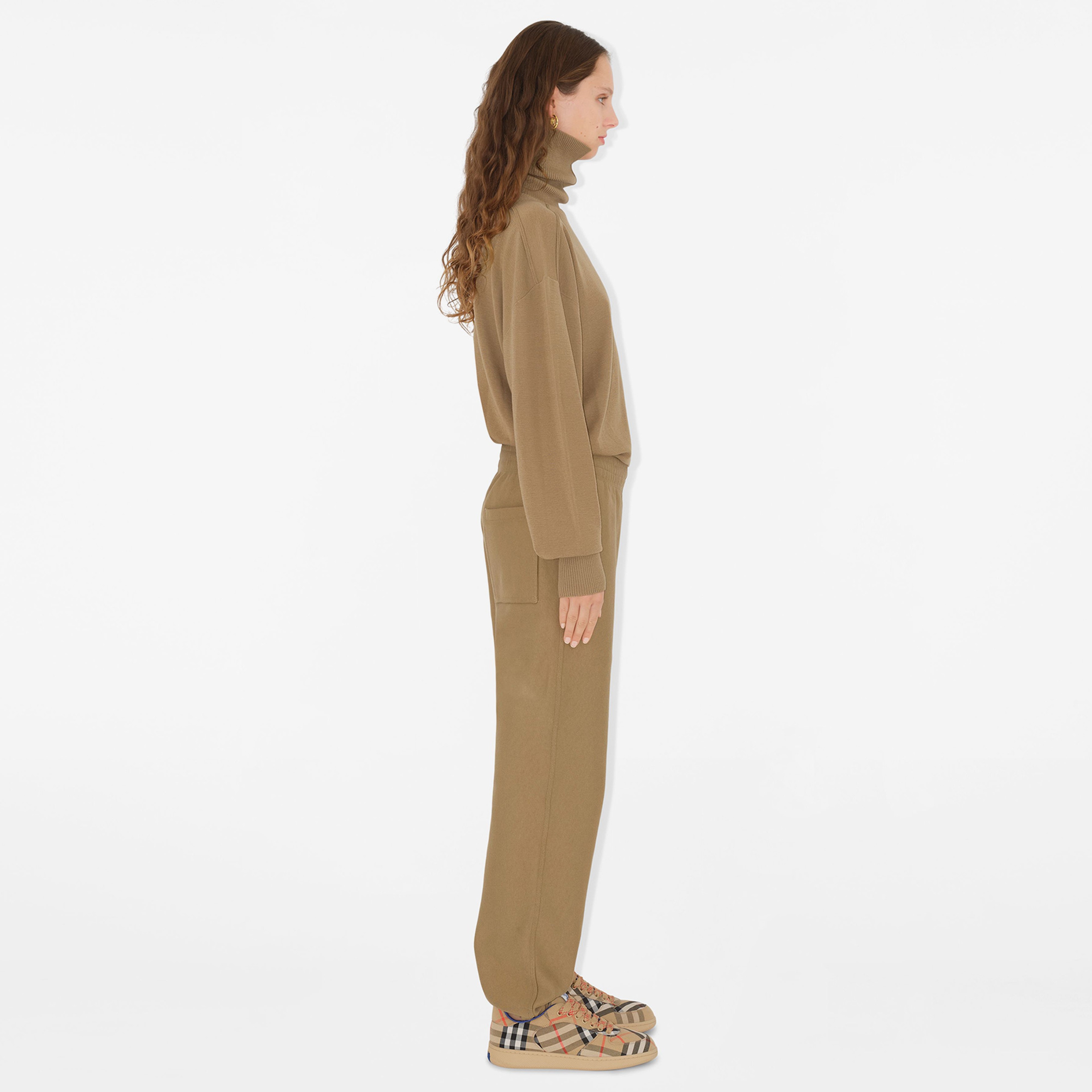 Burberry Ped Cotton Jogging Kadın Bej Pantolon