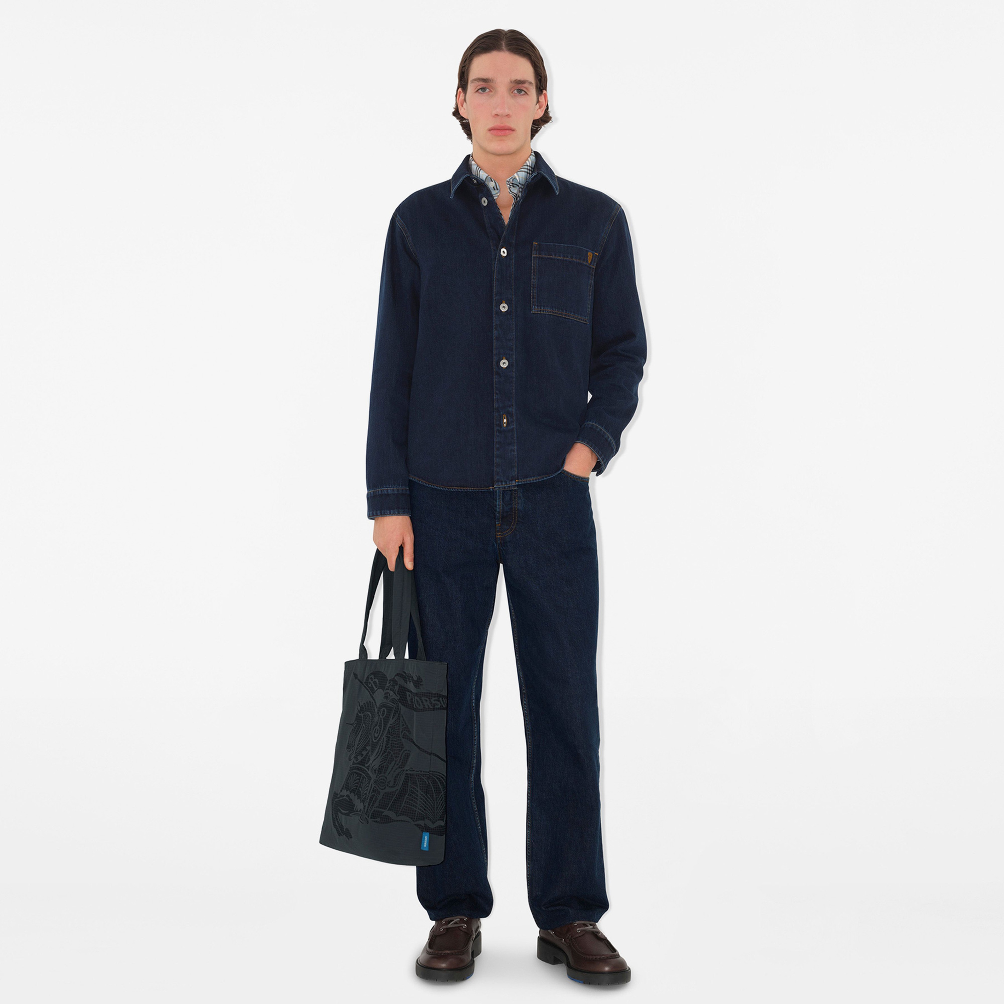 Burberry Pro Relaxed Fit Denim Erkek Mavi Gömlek