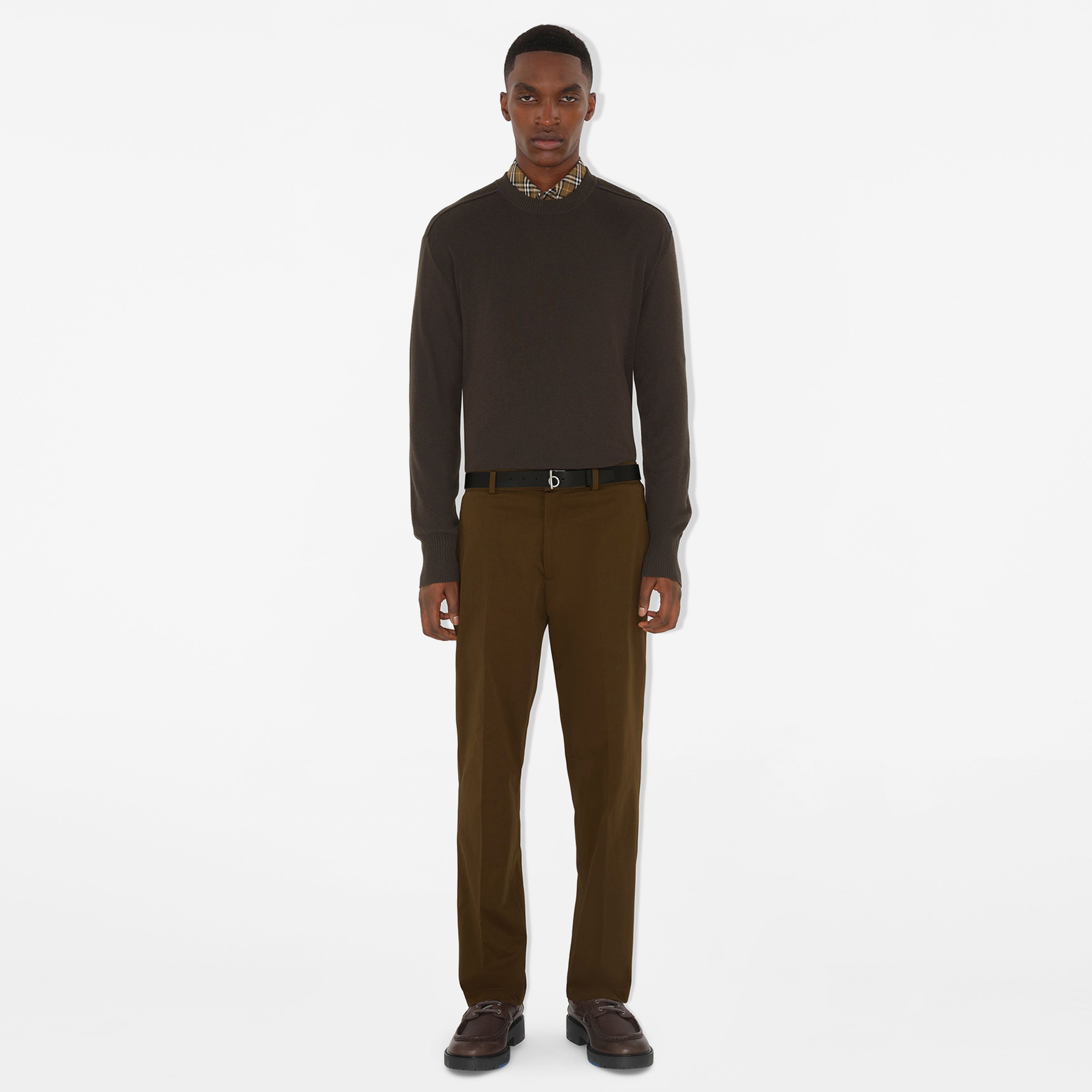 Burberry Pan Cotton Chinos Erkek Kahverengi Pantolon