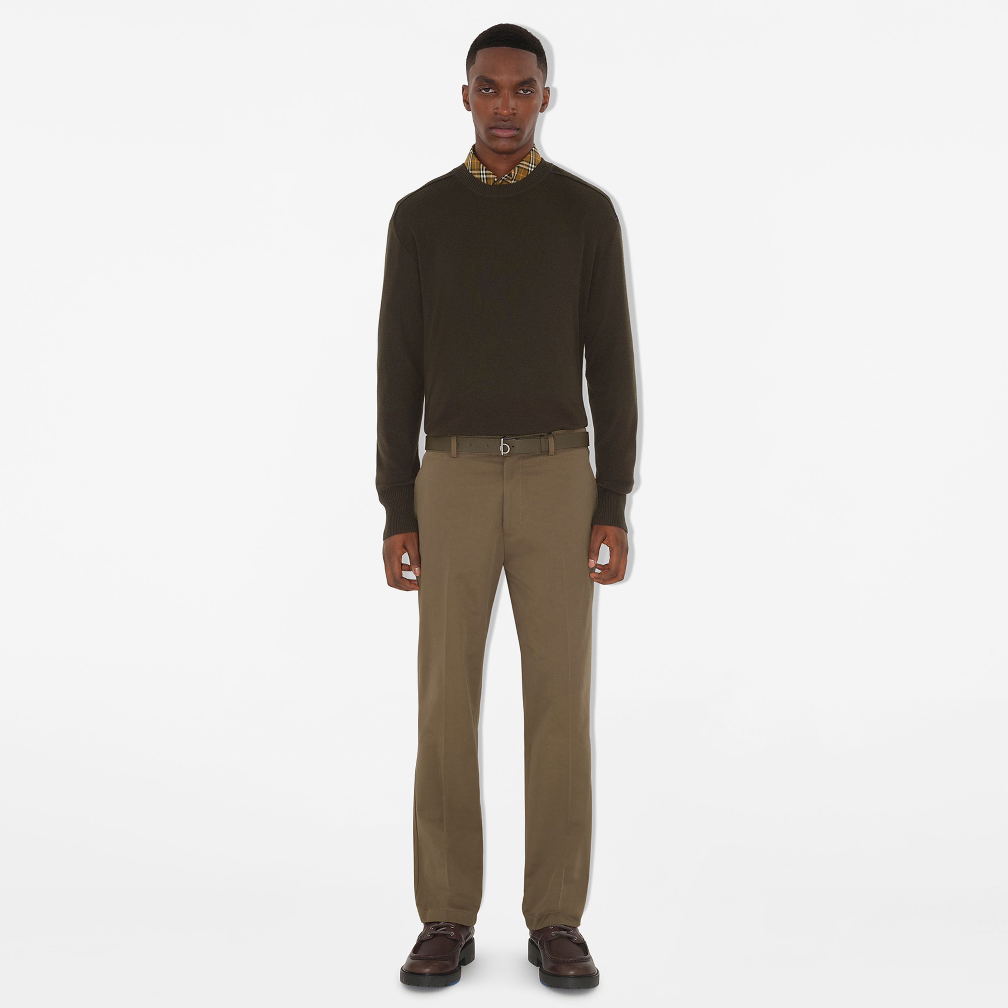 Burberry Pan Cotton Chinos Erkek Kahverengi Pantolon