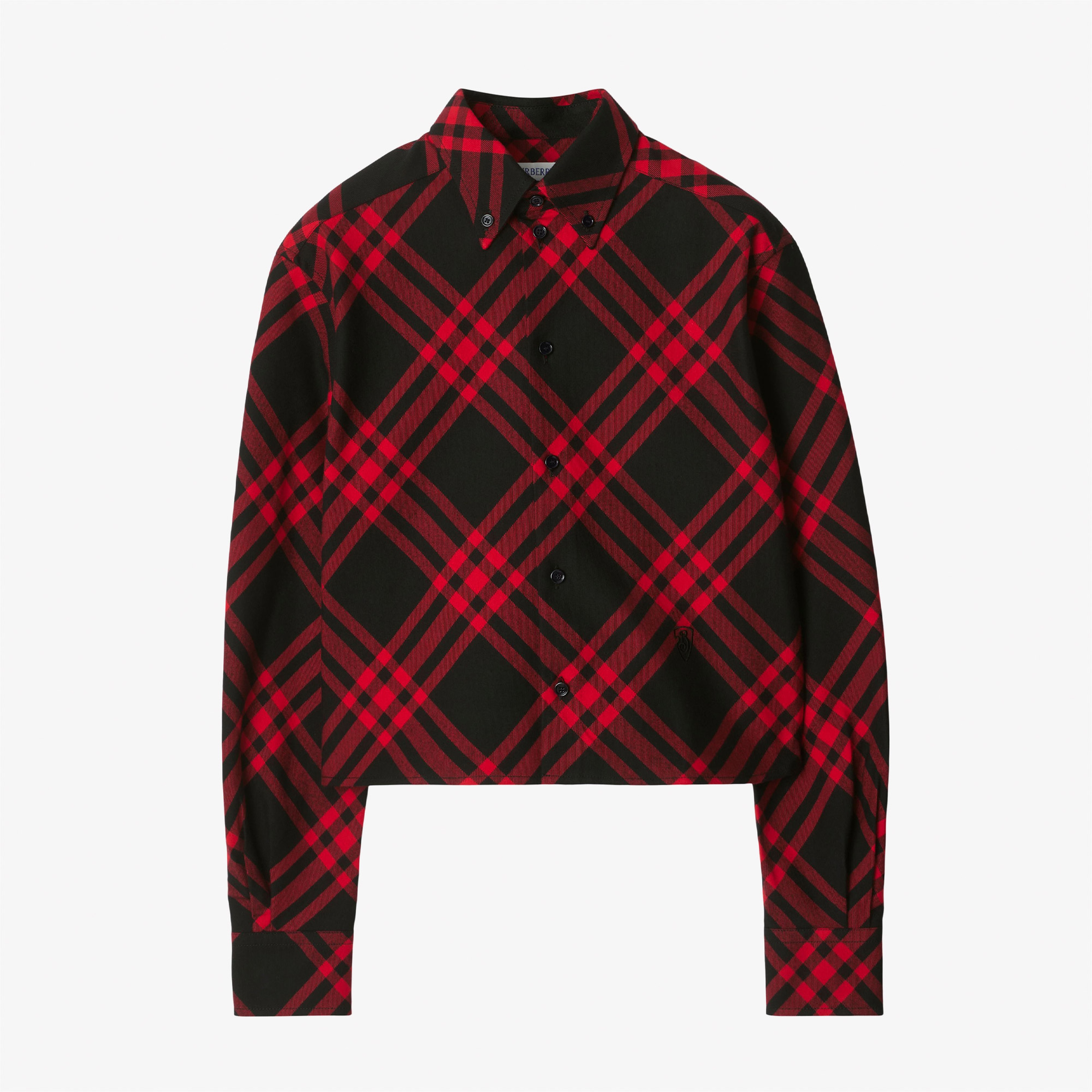 Burberry Sip Cropped Cotton Kadın Siyah Gömlek