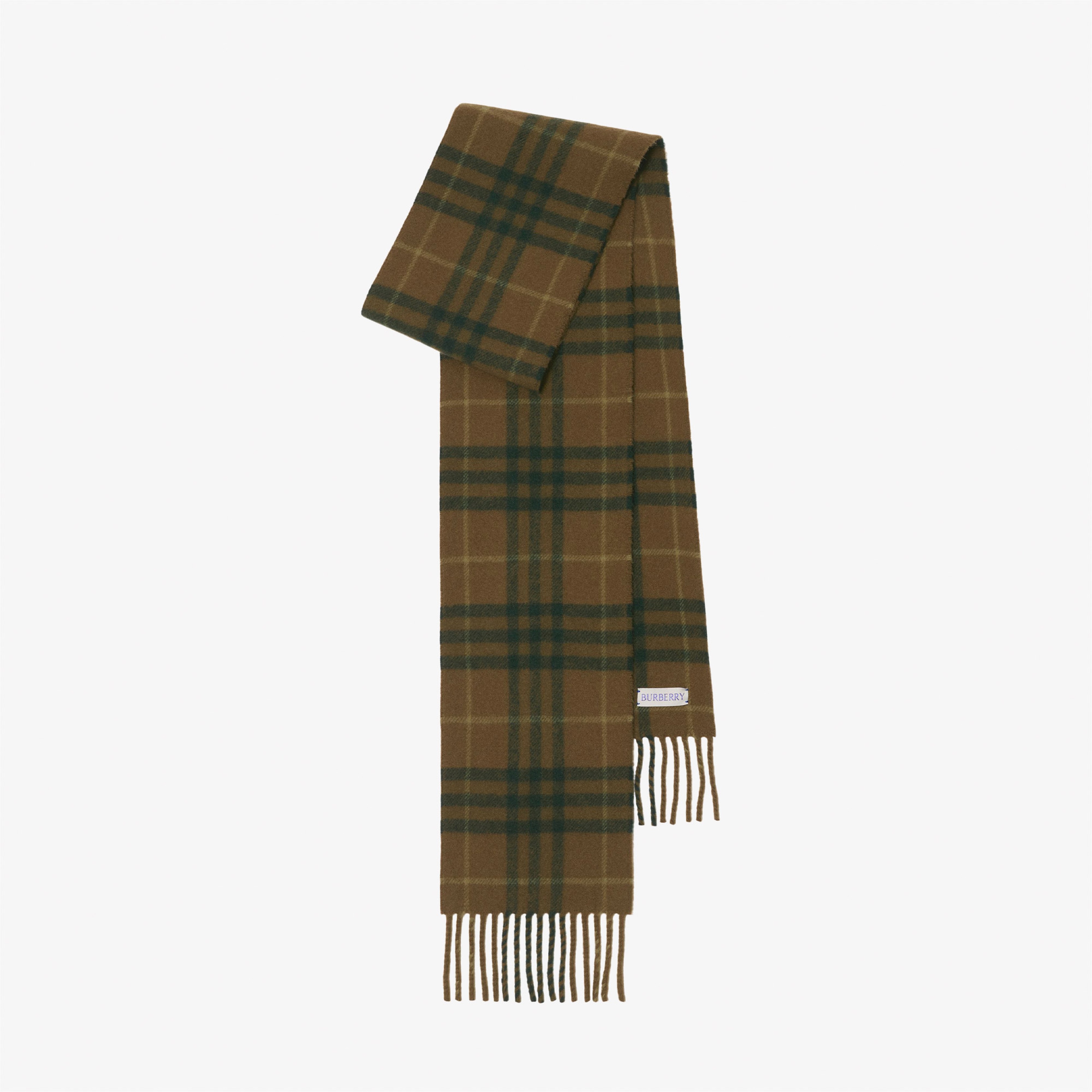 BURBERRY 子鹿デザイン ストール Burberry Narrow Check Kaşmir Kadın Haki AtkıStandart8098724| Occasion