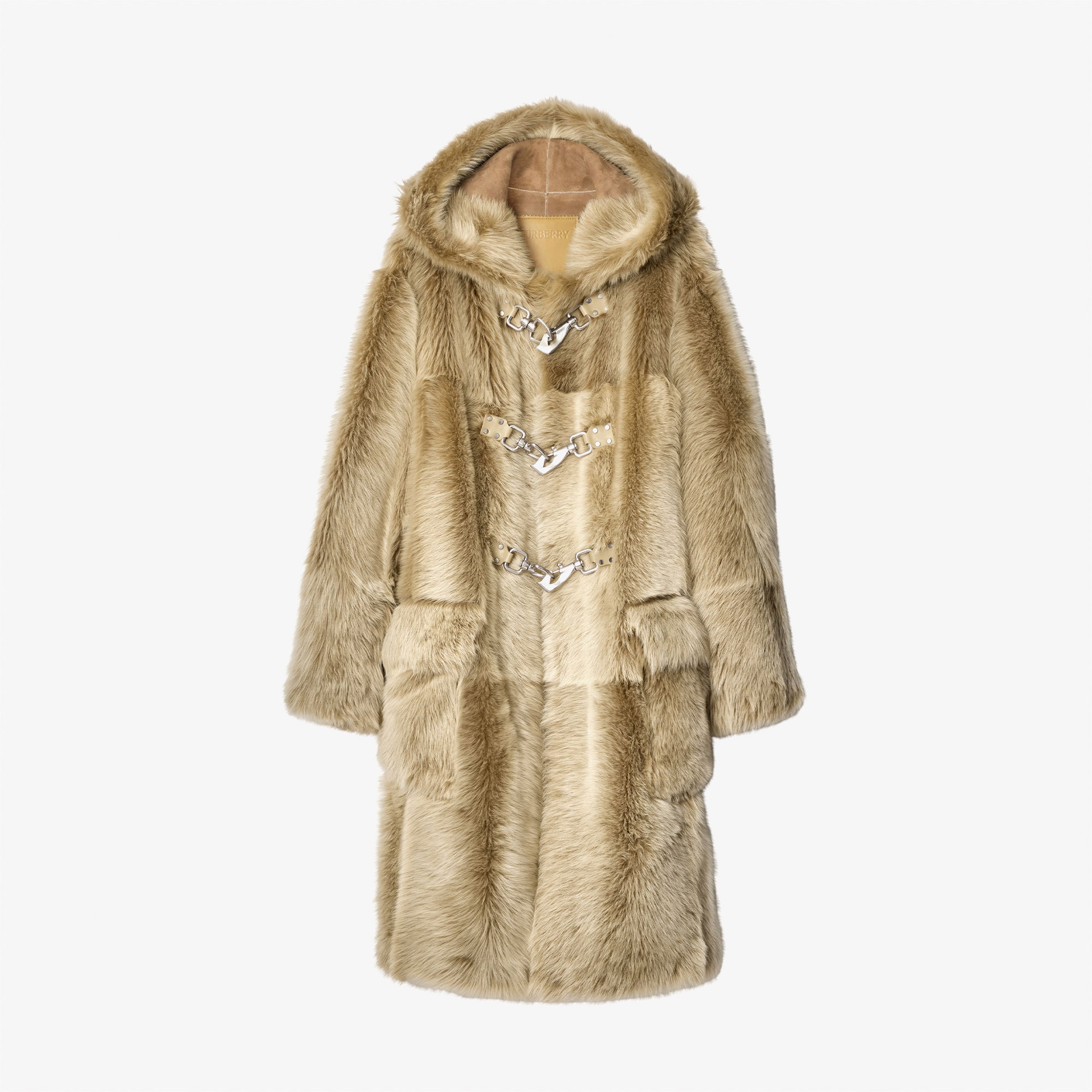 Burberry Pel Shearling Duffle Kadın Kahverengi Mont