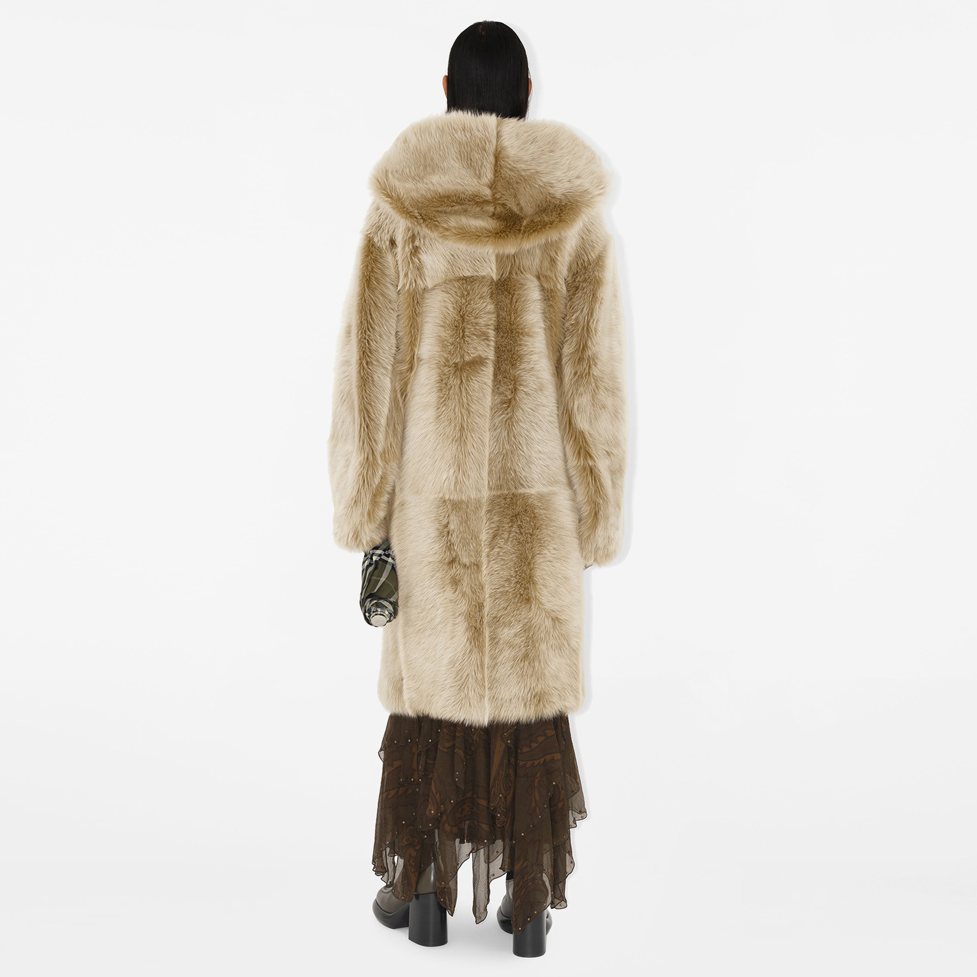 Burberry Pel Shearling Duffle Kadın Kahverengi Mont