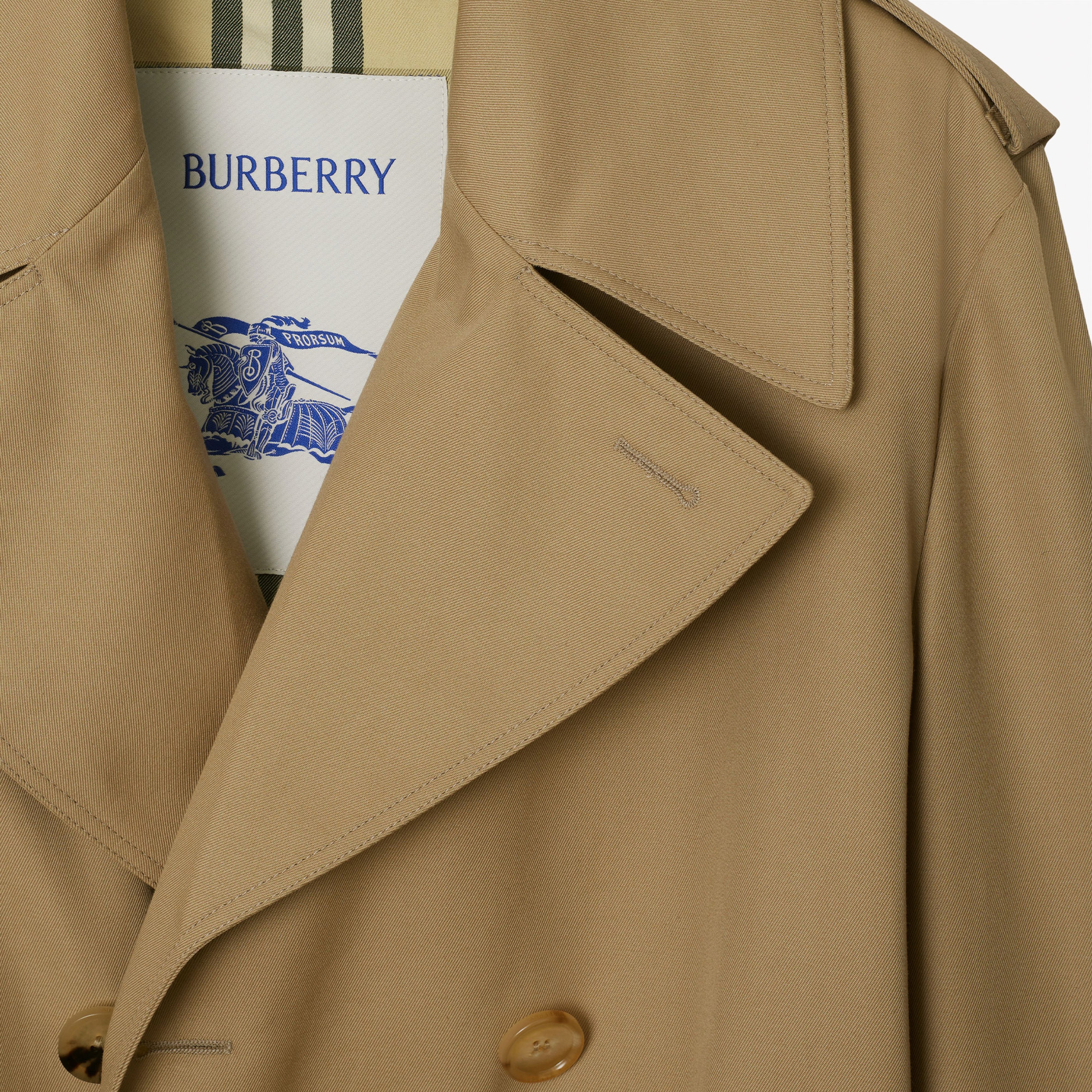 Burberry Giu Mid-Length Cotton Blend Kadın Bej Trençkot