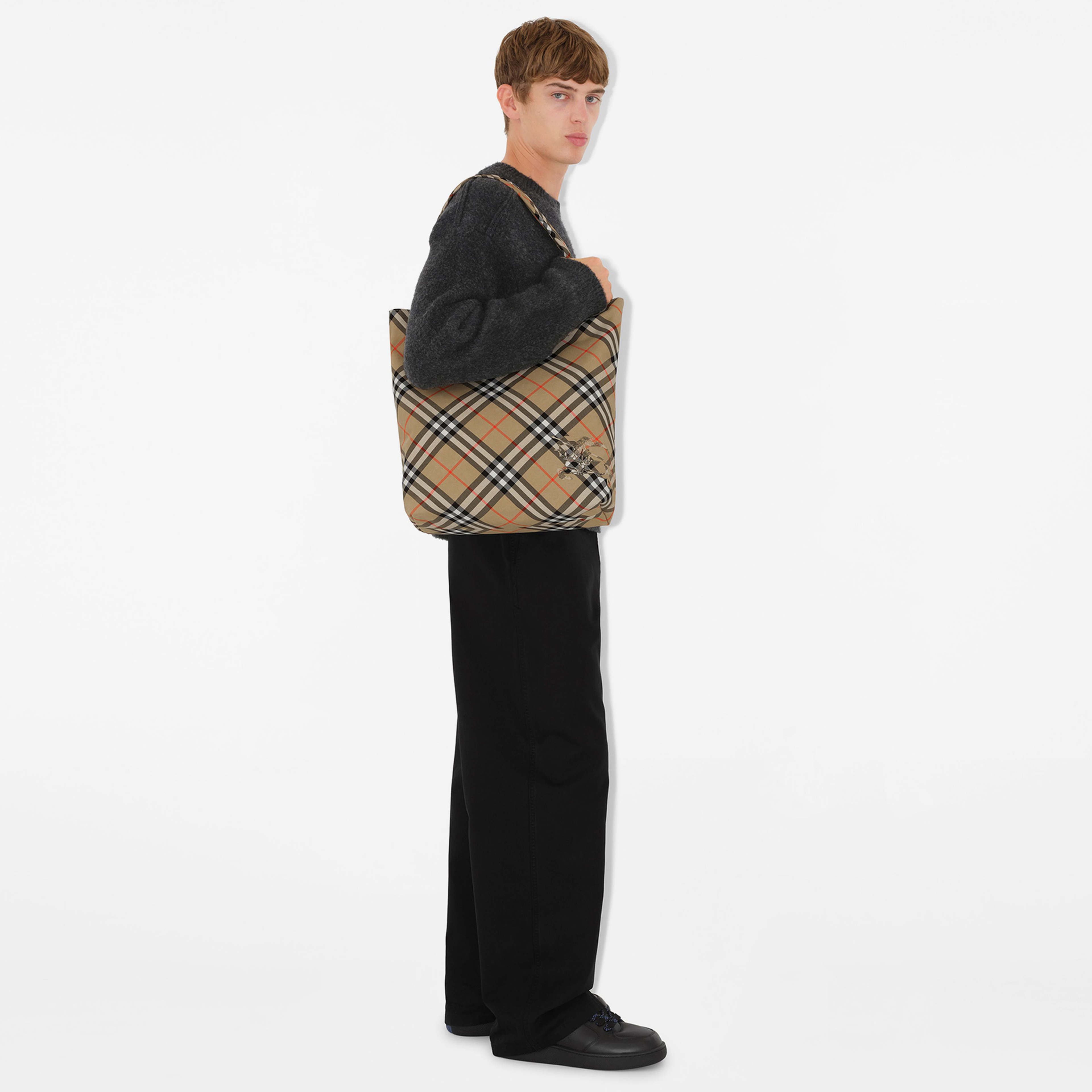 Burberry Check Tote Erkek Bej El ÇantasıStandart8097716| Occasion