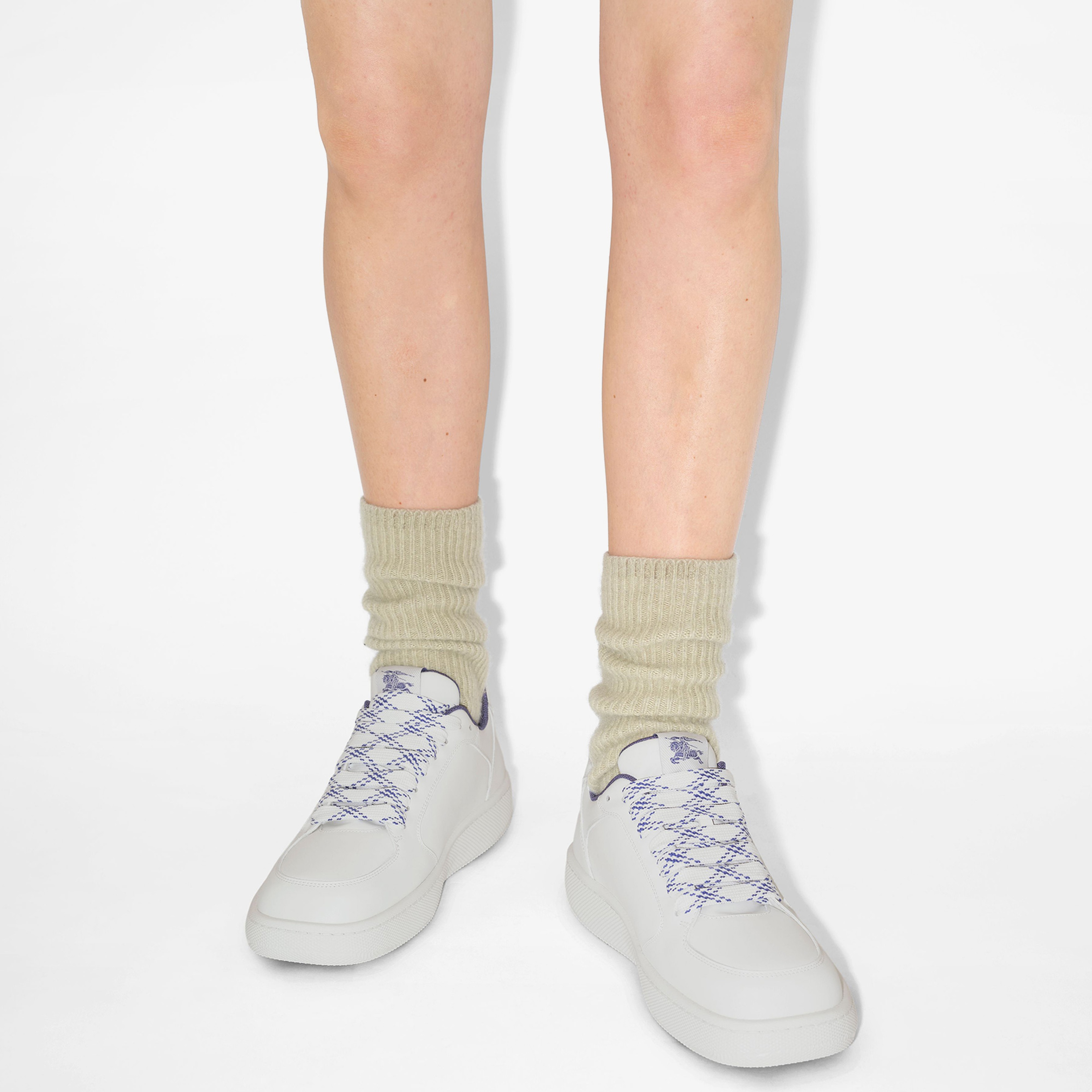 Burberry Leather Stock Kadın Beyaz Spor Ayakkabı