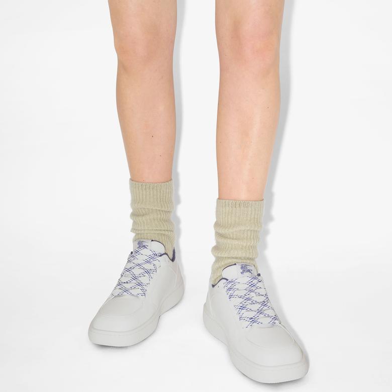 Burberry Leather Stock Kadın Beyaz Spor Ayakkabı