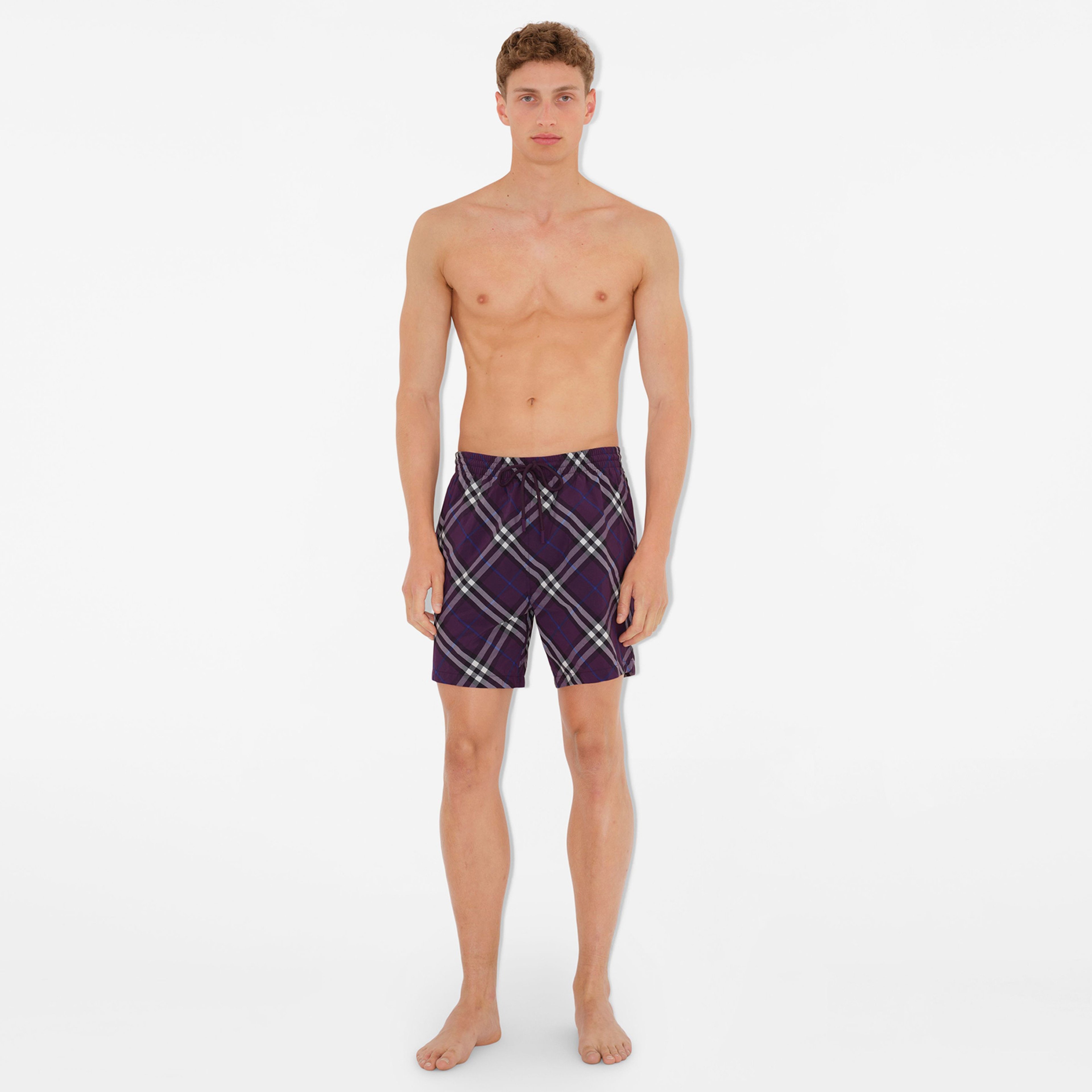 Burberry Check Erkek Mor Mayo Şort