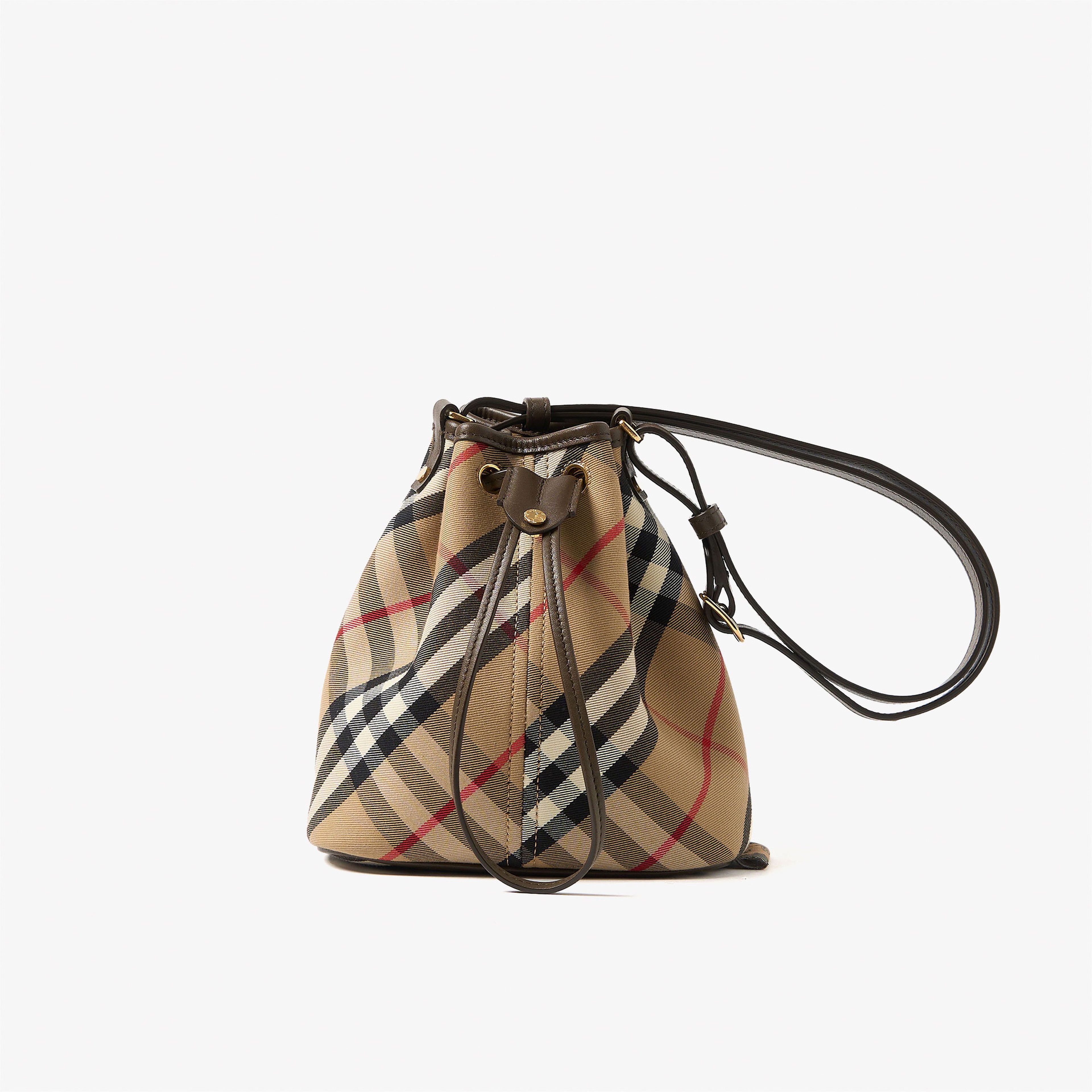 Burberry Drawstring Bucket Kadın Bej Omuz Çantası