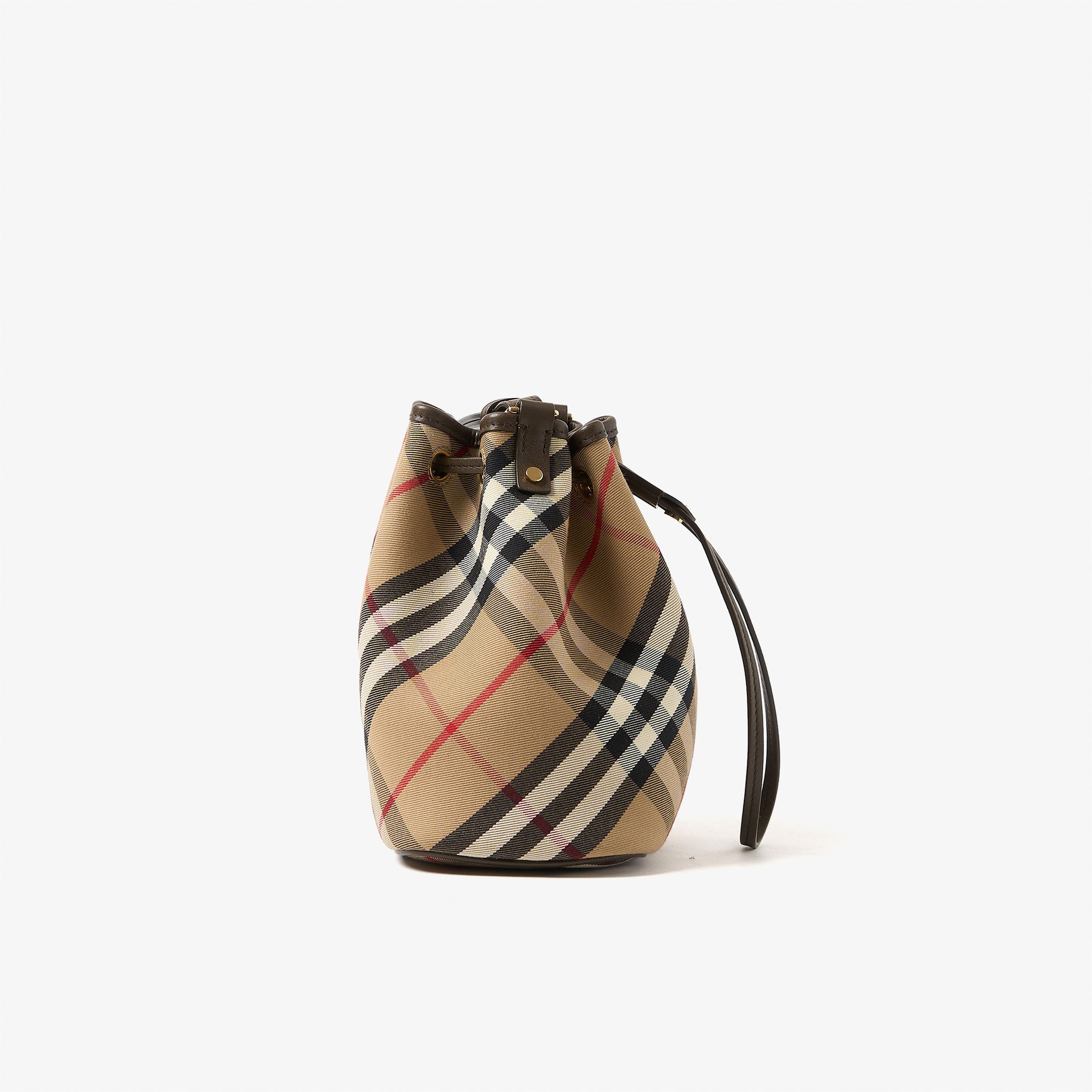 Burberry Drawstring Bucket Kadın Bej Omuz Çantası