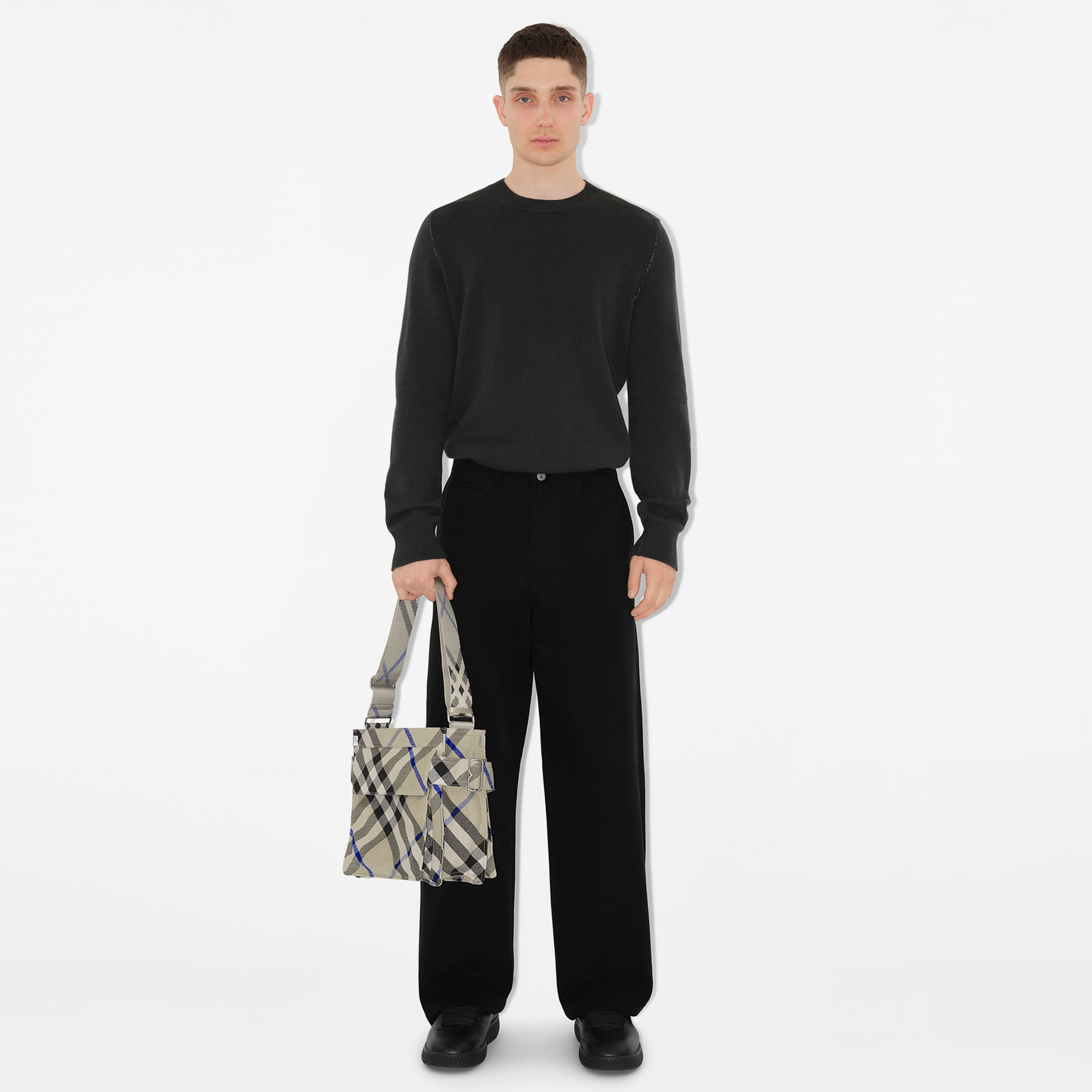 Burberry Small Trench Tote Erkek Krem Rengi Omuz Çantası