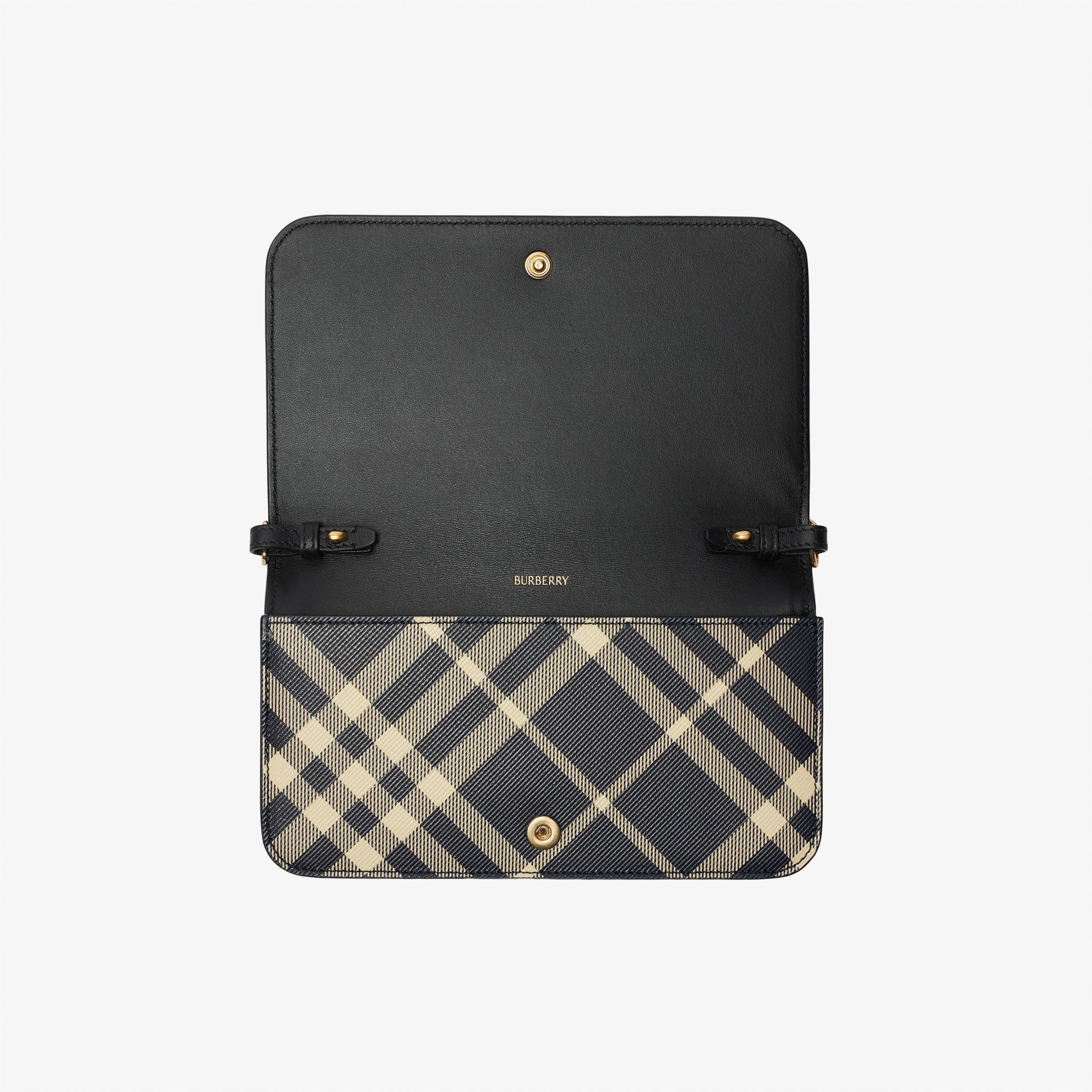 Burberry Check Chain Strap Kadın Siyah Omuz Çantası