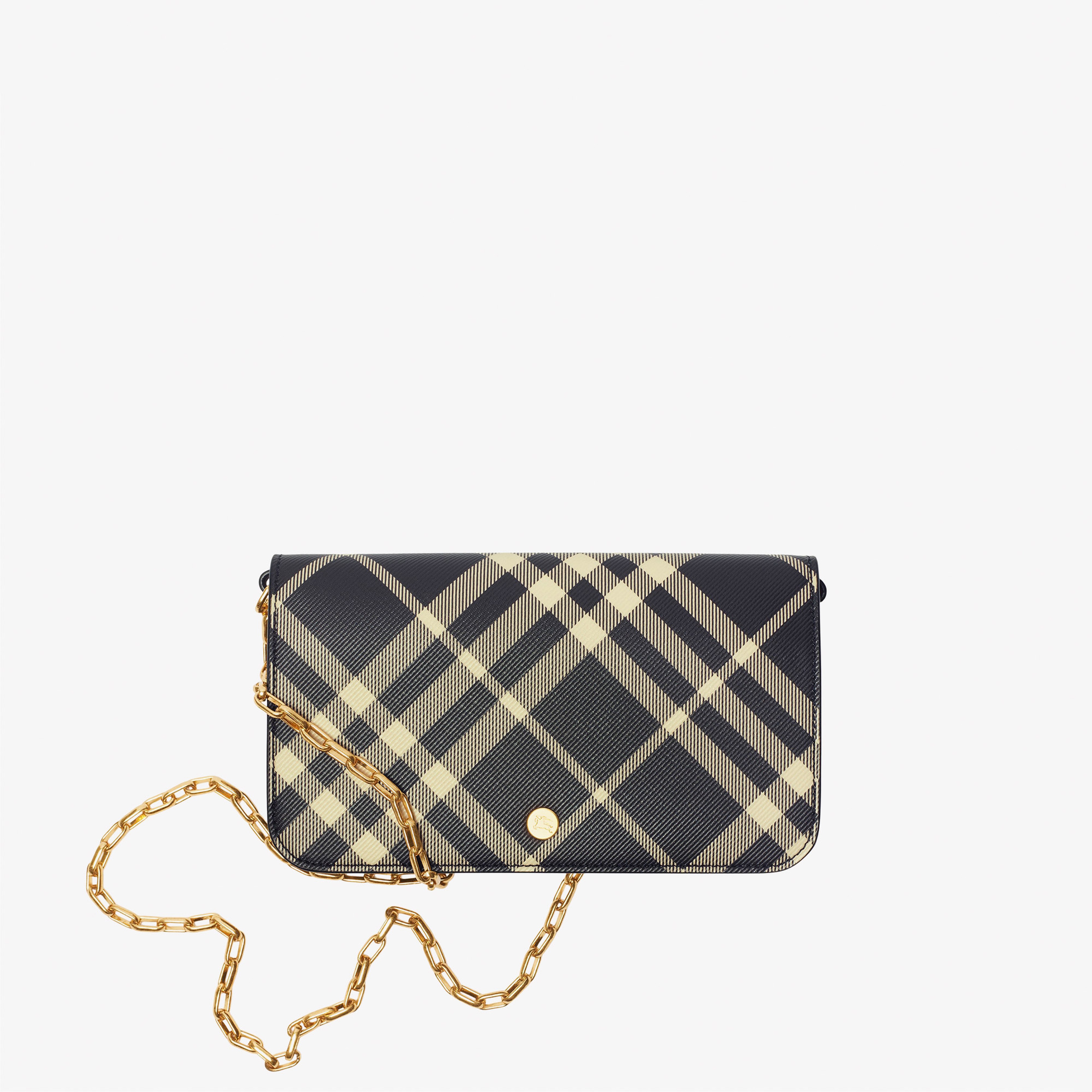 Burberry Check Chain Strap Kadın Siyah Omuz Çantası