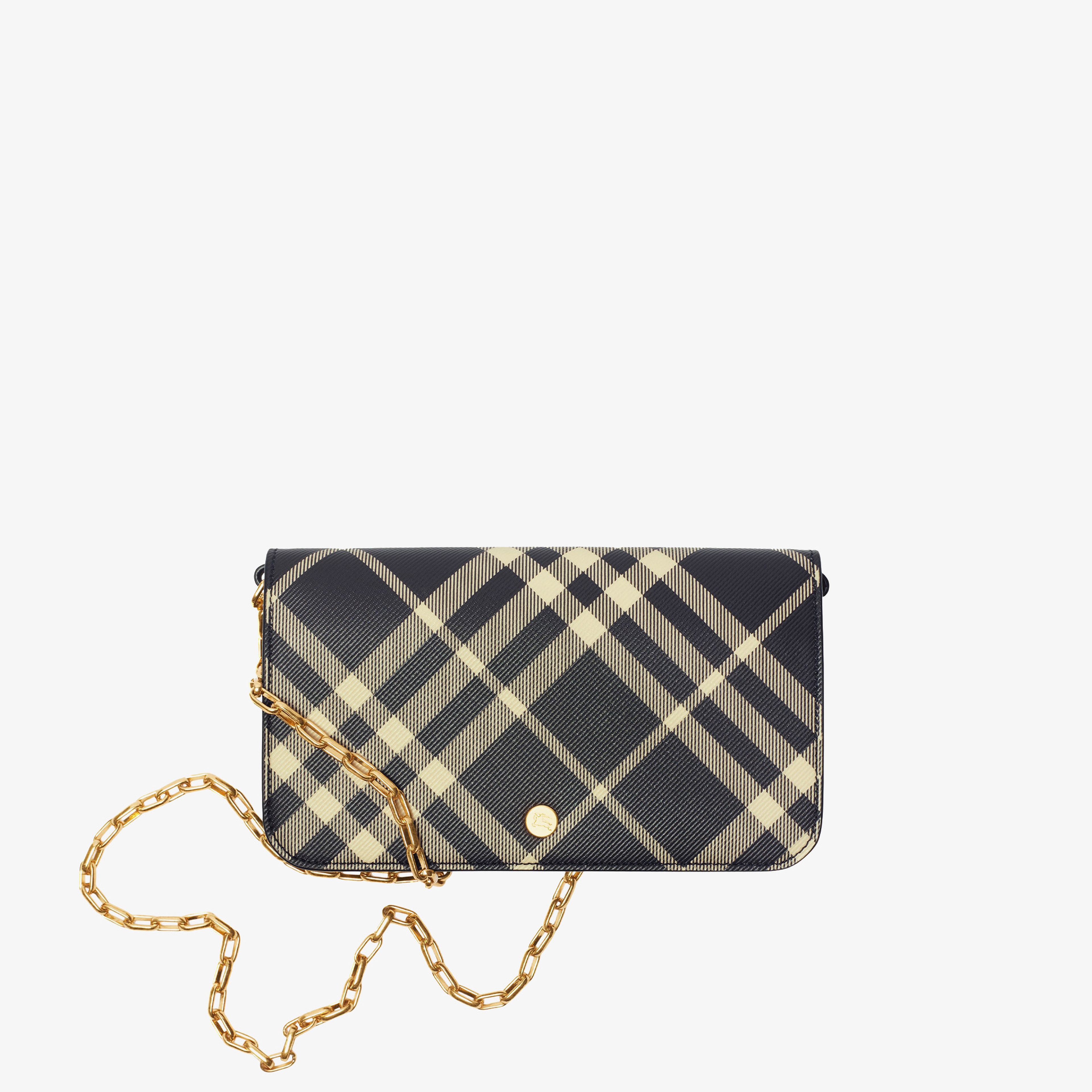 Burberry Check Chain Strap Kadın Siyah Omuz Çantası
