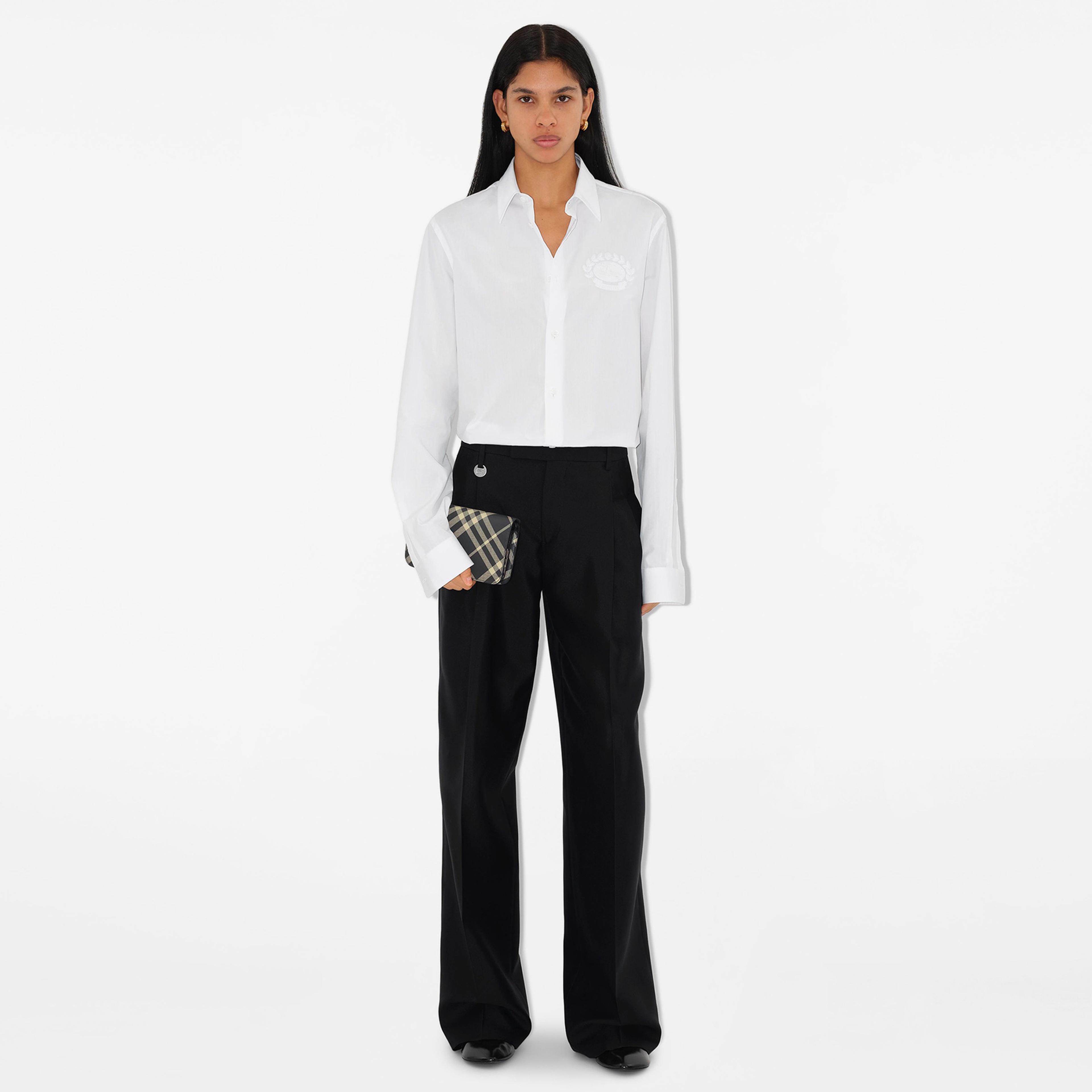 Burberry Check Chain Strap Kadın Siyah Omuz Çantası