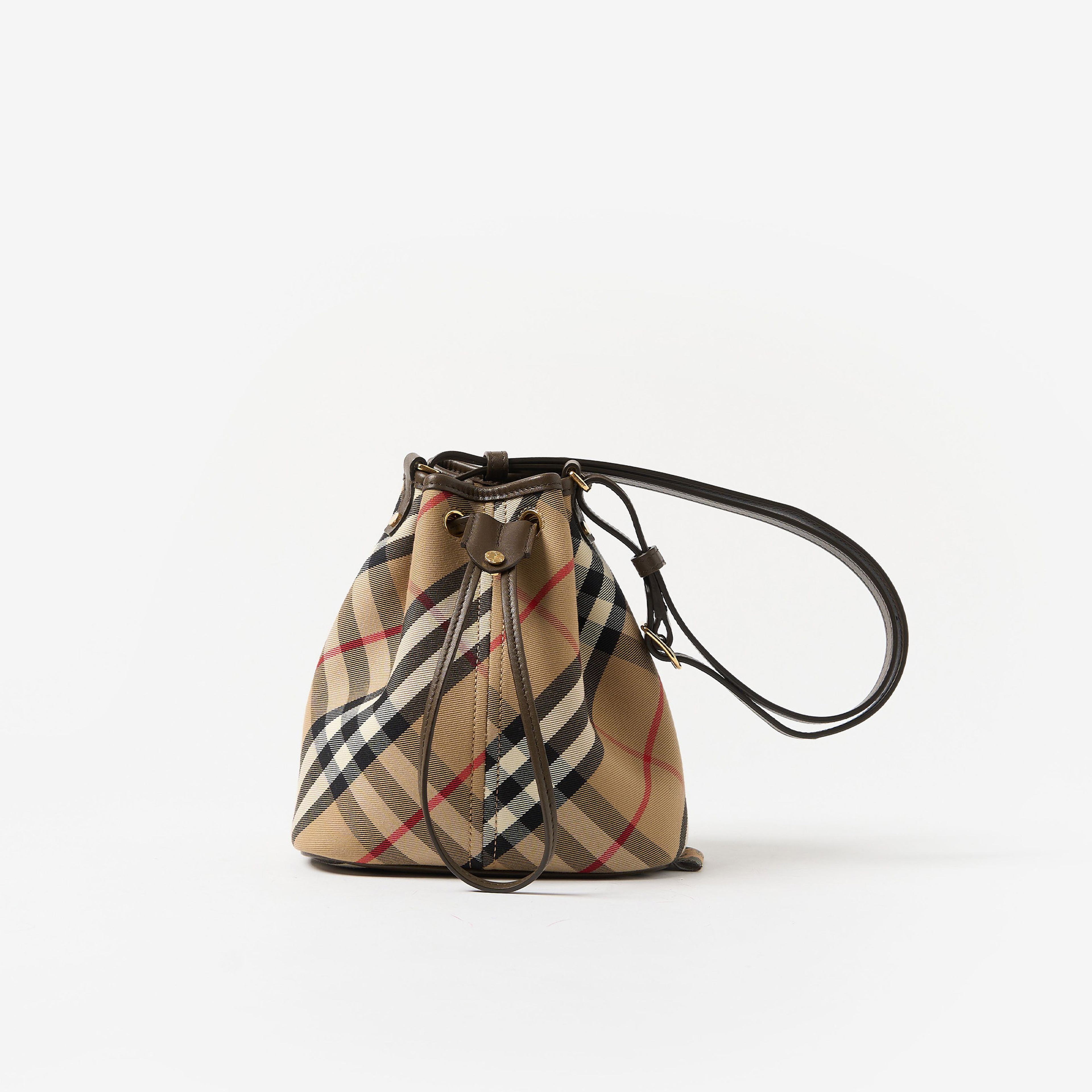 Burberry Drawstring Bucket Kadın Bej Omuz Çantası