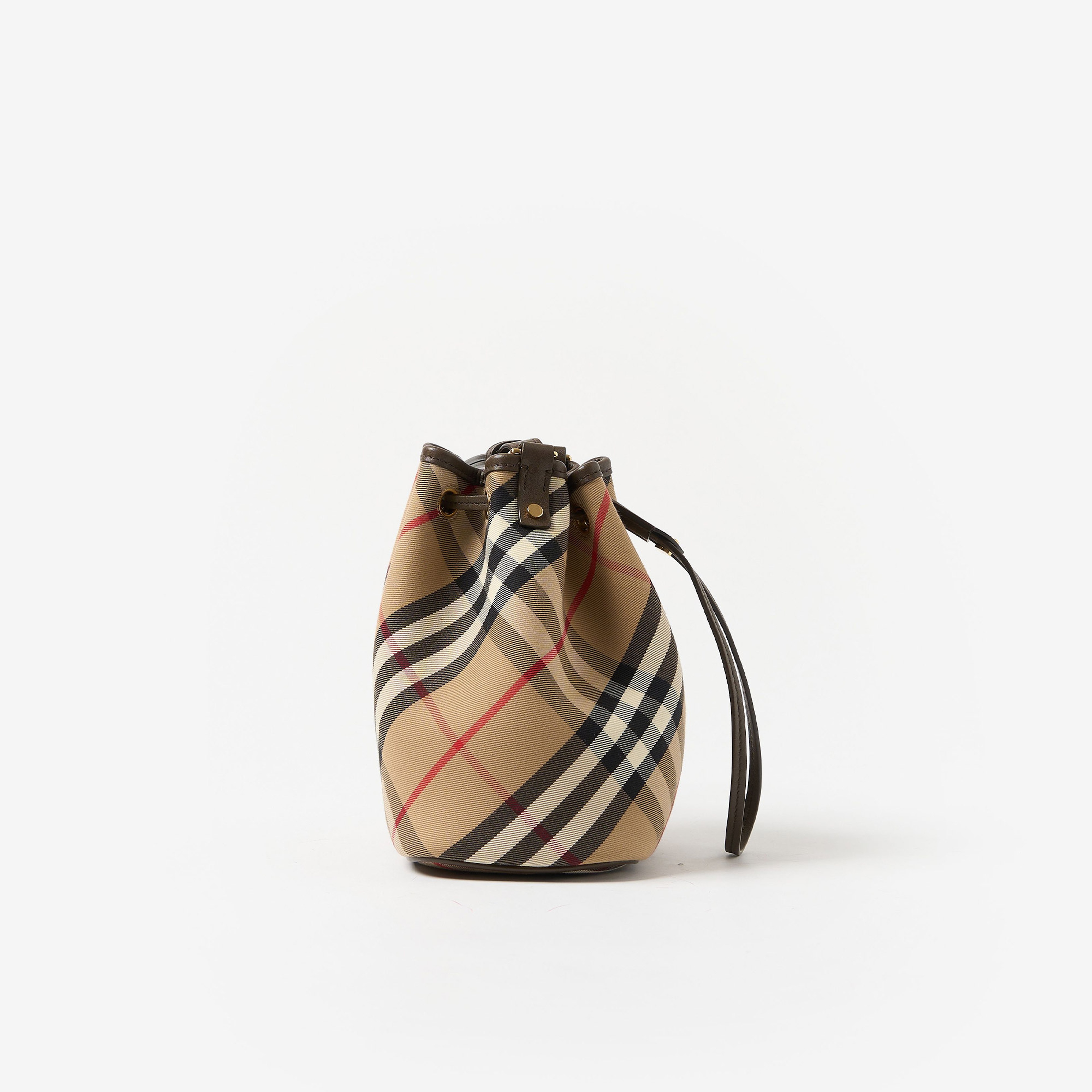 Burberry Drawstring Bucket Kadın Bej Omuz Çantası