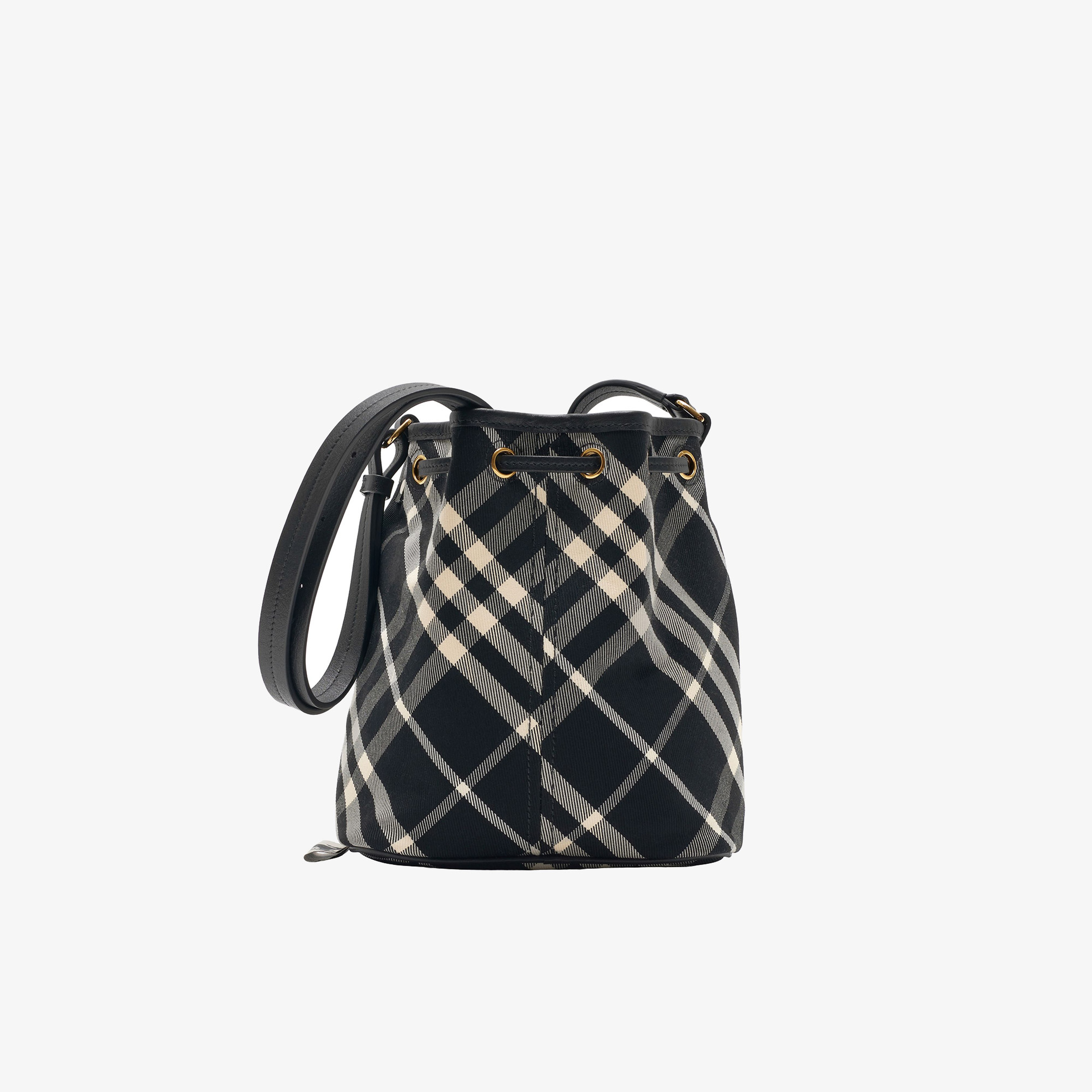 Burberry Mini Check Bucket Kadın Siyah Omuz Çantası