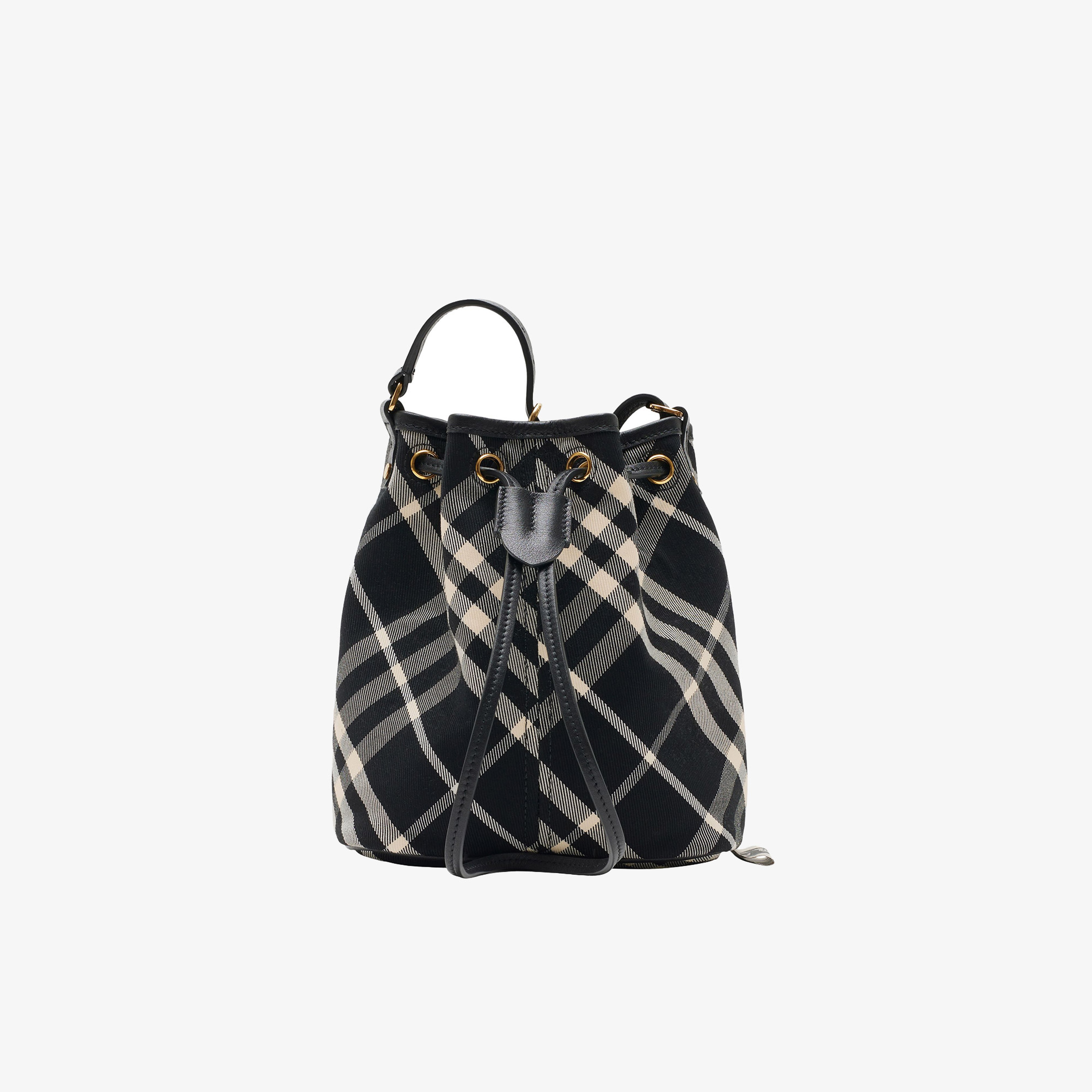 Burberry Mini Check Bucket Kadın Siyah Omuz Çantası