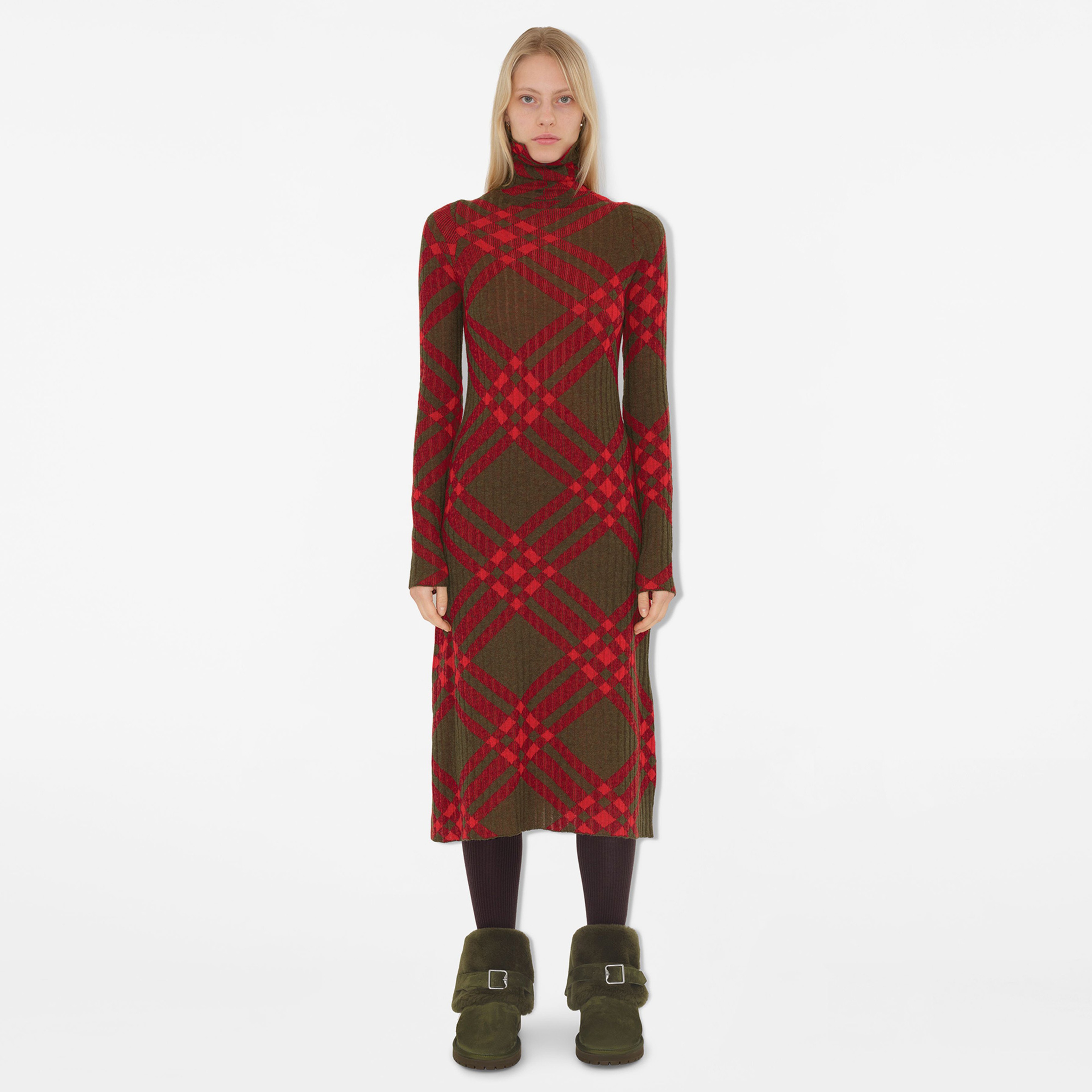 Burberry Suede and Shearling Chubby Kadın Haki Bot