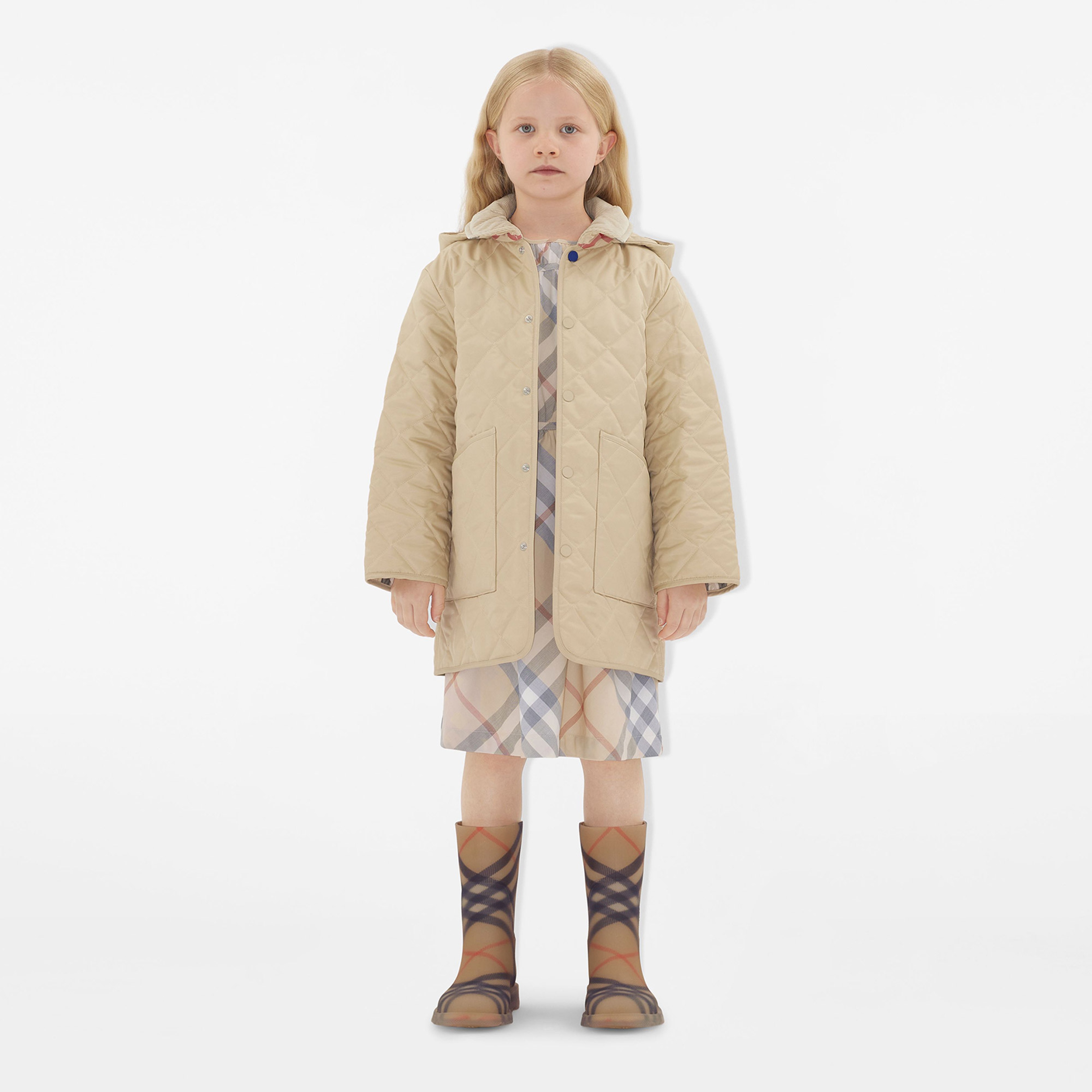 Burberry Quilted Çocuk Bej Ceket