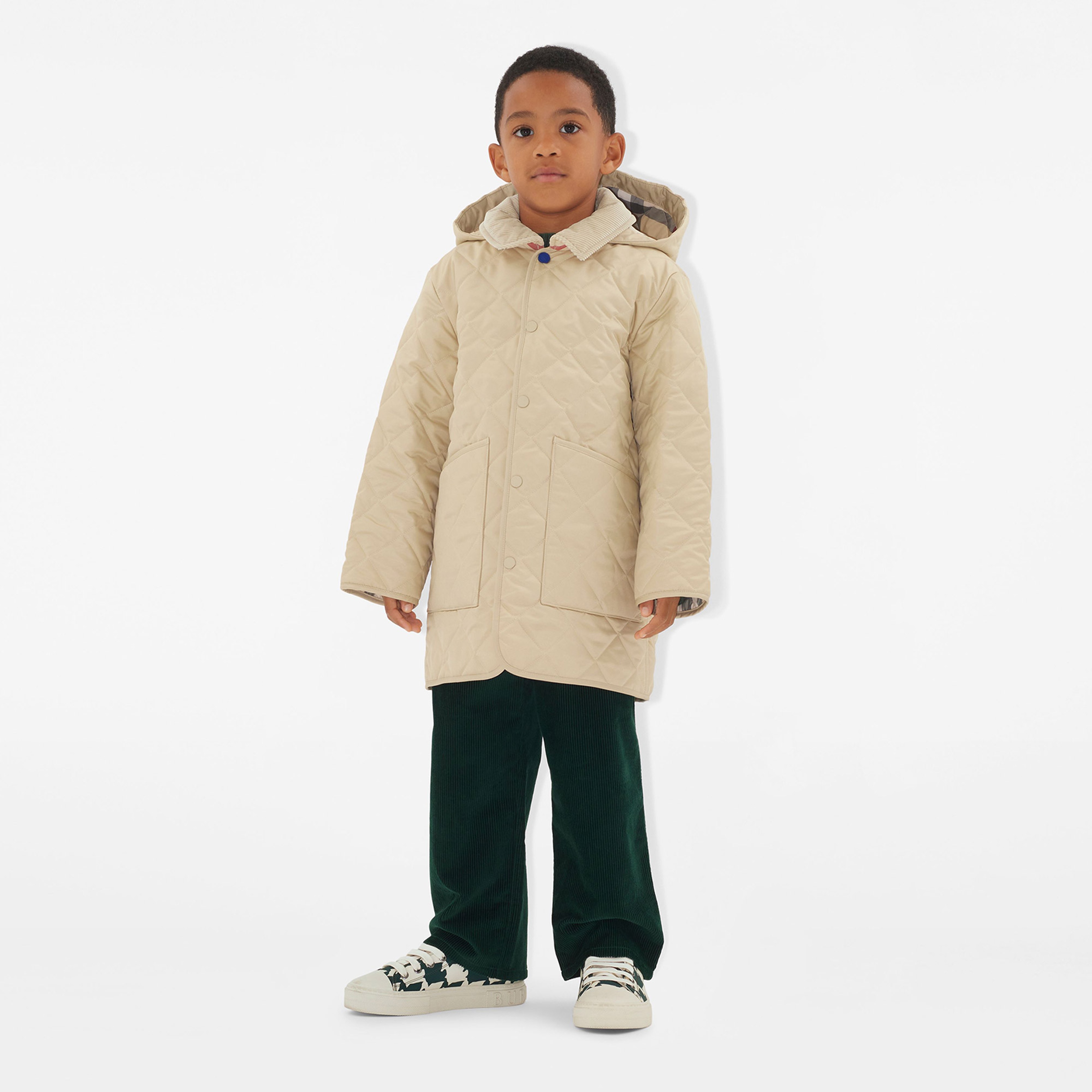 Burberry Quilted Çocuk Bej Ceket