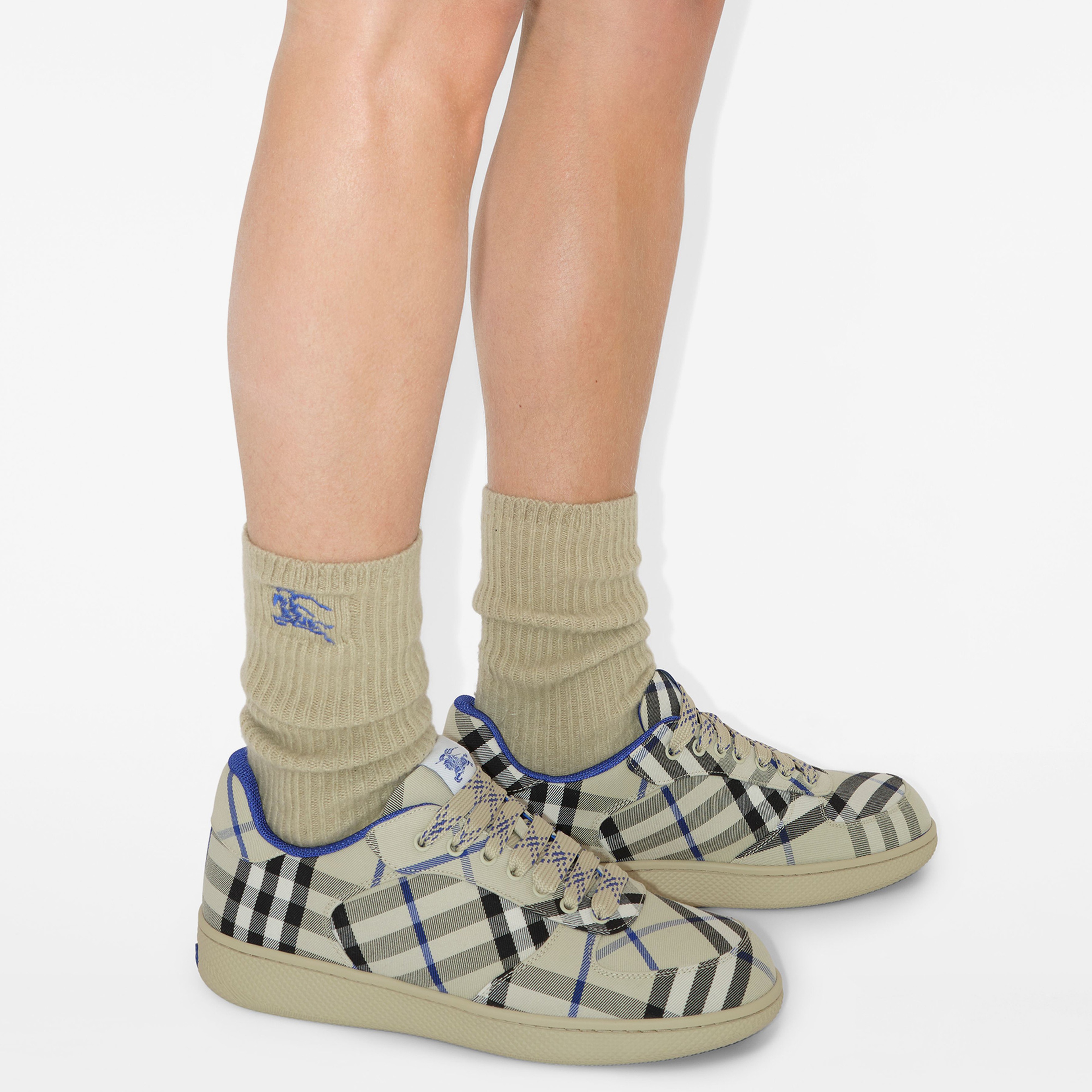 Burberry Check Terrace Erkek Krem Rengi Spor Ayakkabı